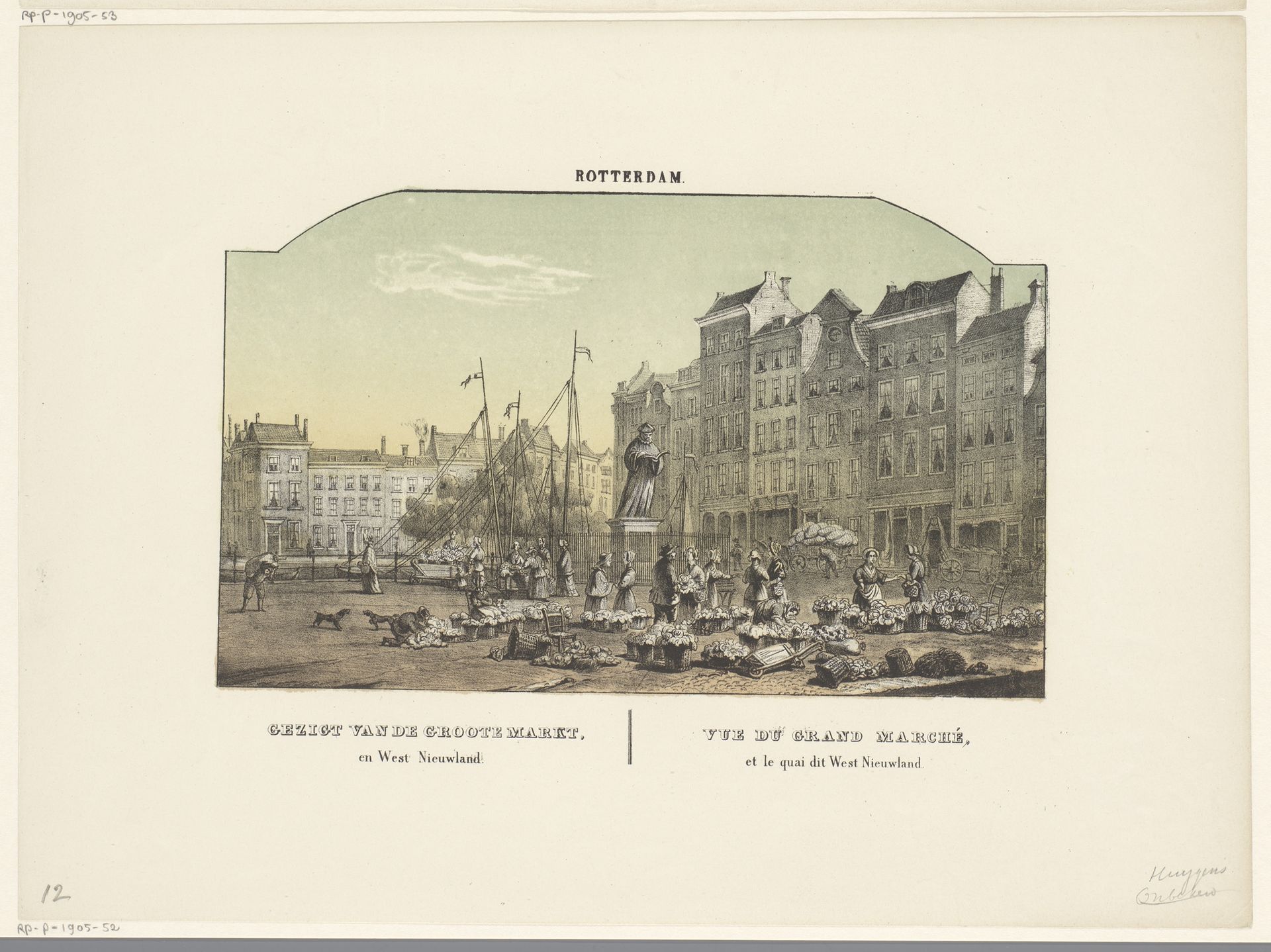 Grote markt in Rotterdam by Frederik Lodewijk Huygens