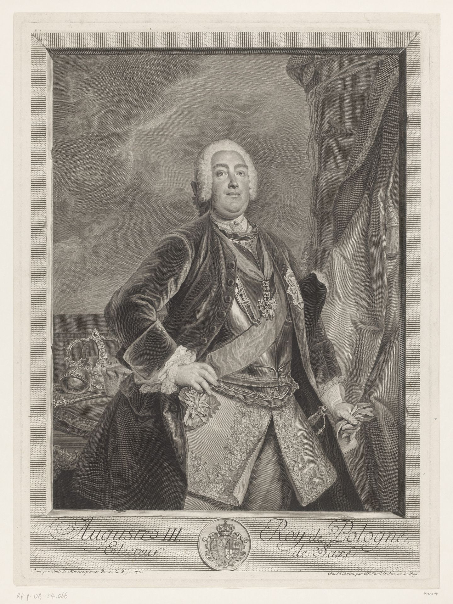 Portret van Augustus III, koning van Polen by Georg Friedrich Schmidt