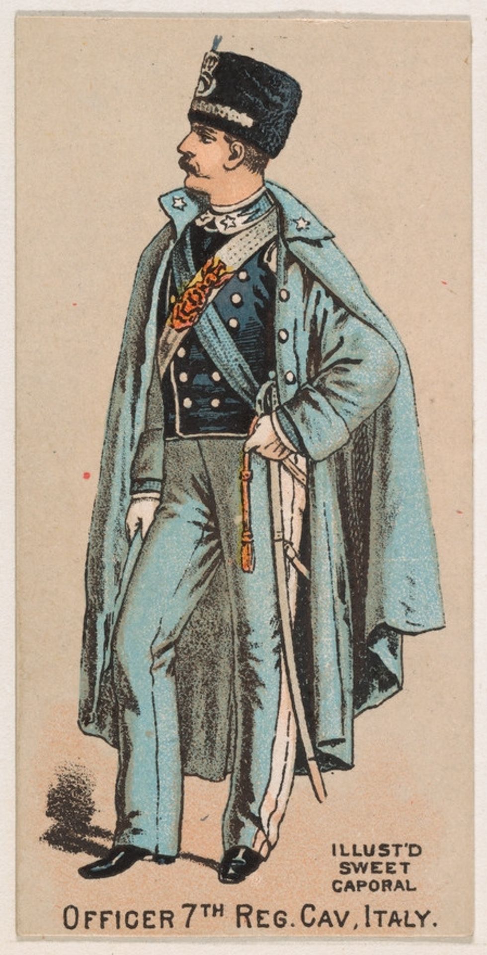 Officer, 7th Reg. Cavalry, Italy, from the Military Series (N224) issued by Kinney Tobacco Company to promote Sweet Caporal Cigarettes by Kinney Brothers Tobacco Company