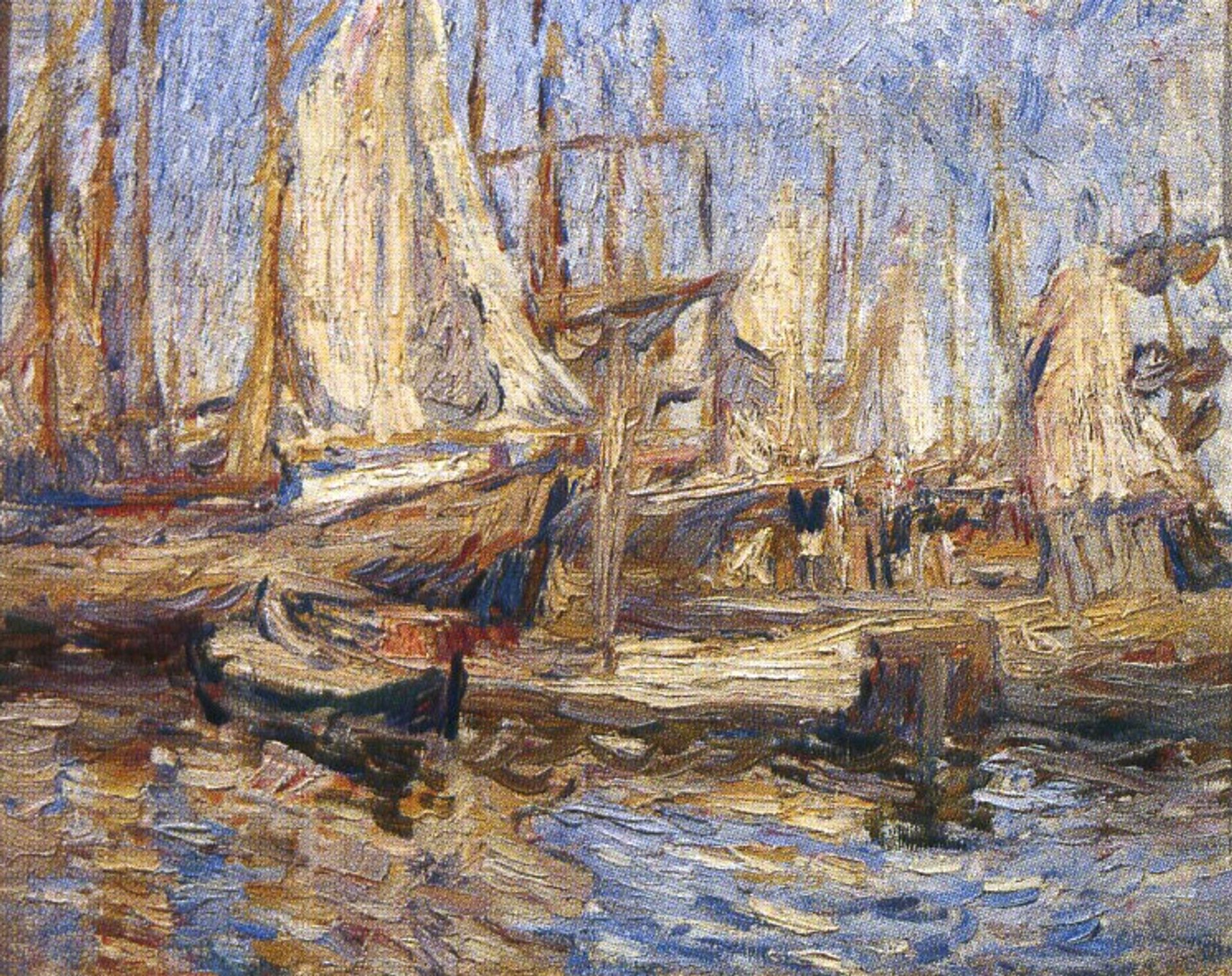 Arkhangelsk. Ships in port. by Pyotr Konchalovsky