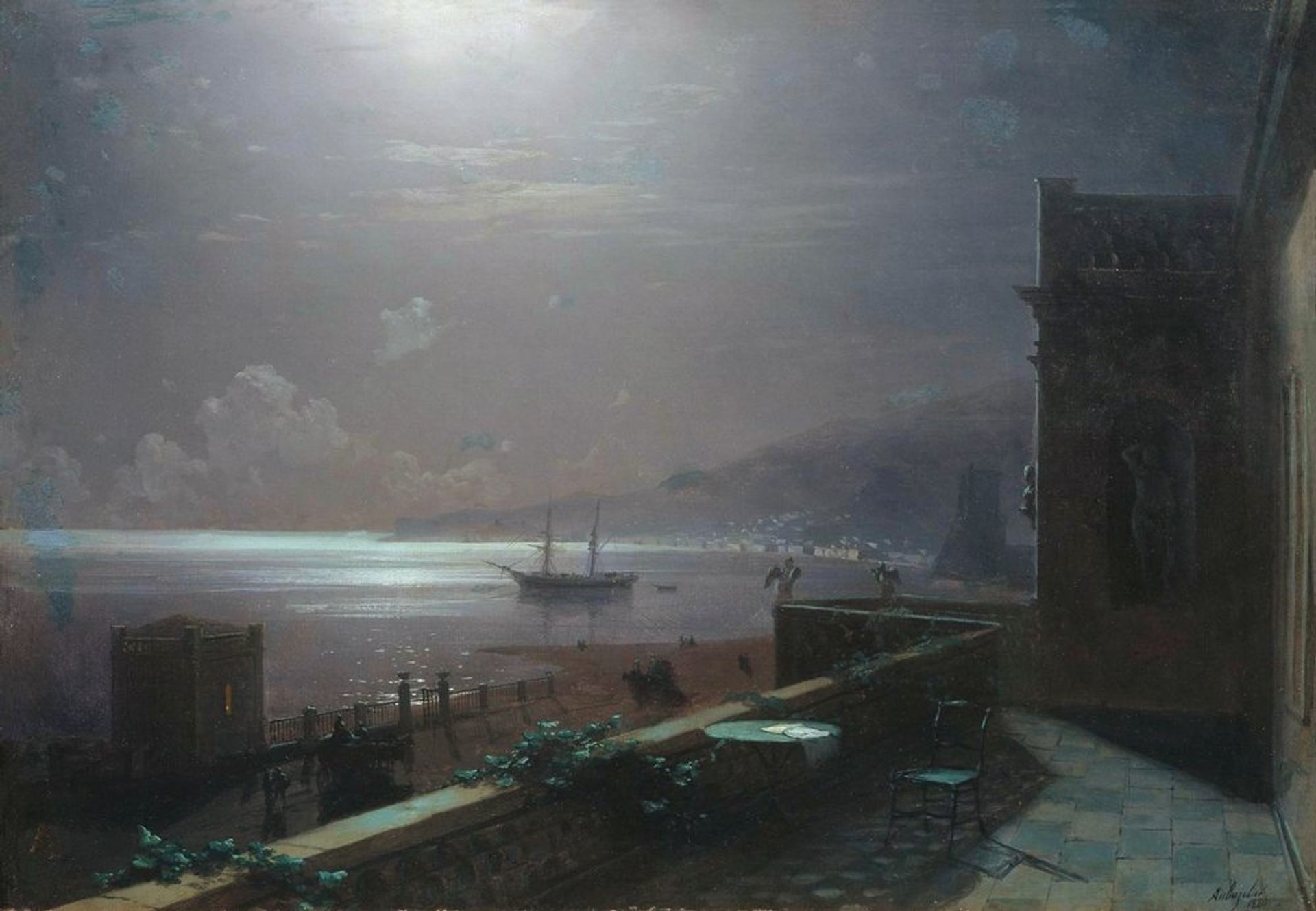 Moonlight in Feodosia by Ivan Konstantinovich Aivazovsky