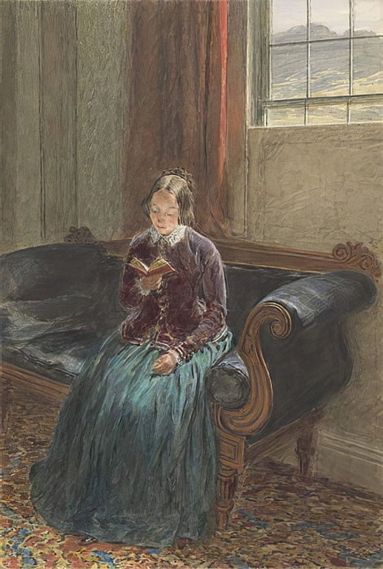 A Lady Reading (Mrs.William Hunt) by William Henry Hunt