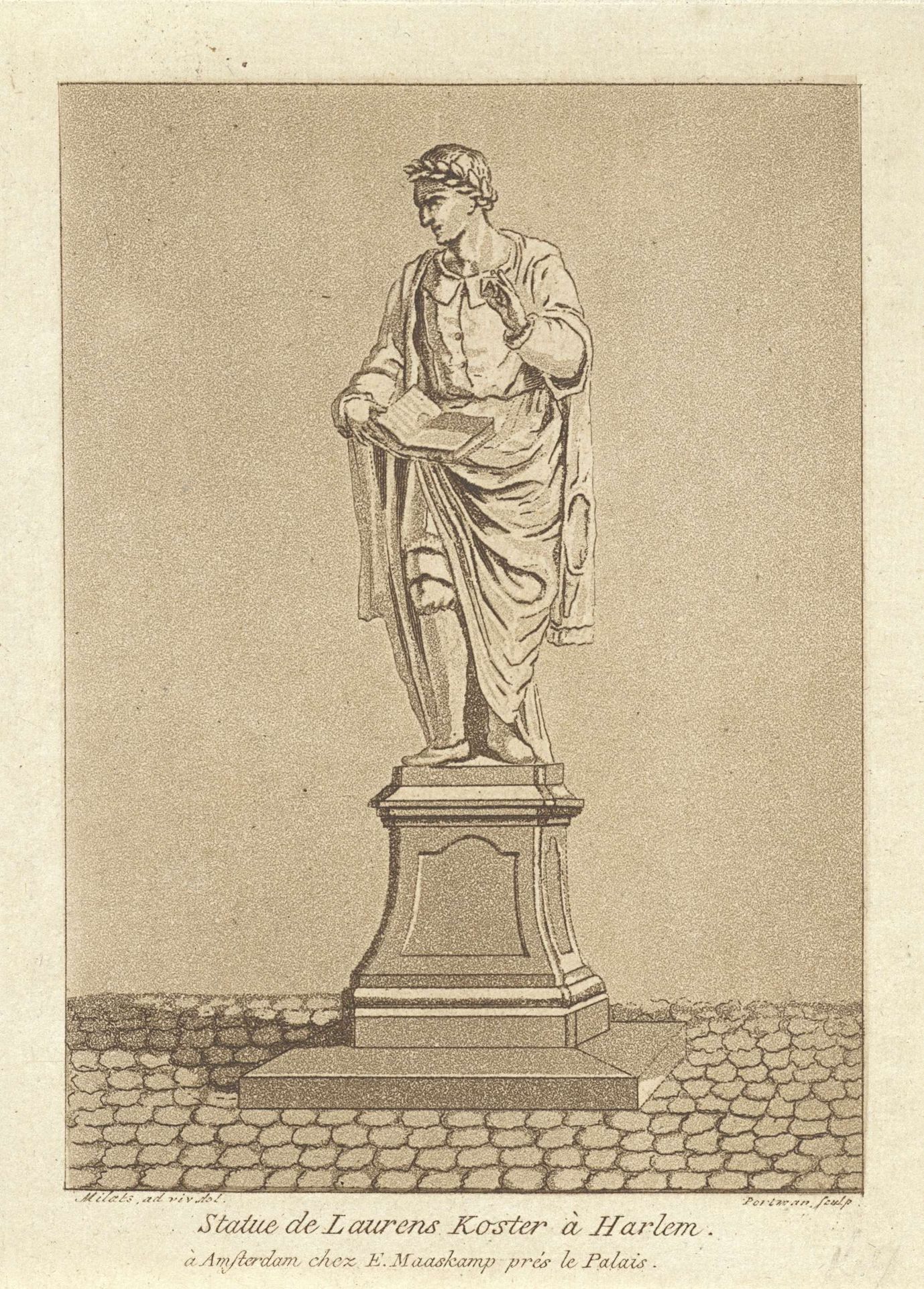 Standbeeld van Laurens Jansz. Coster by Ludwig Gottlieb Portman