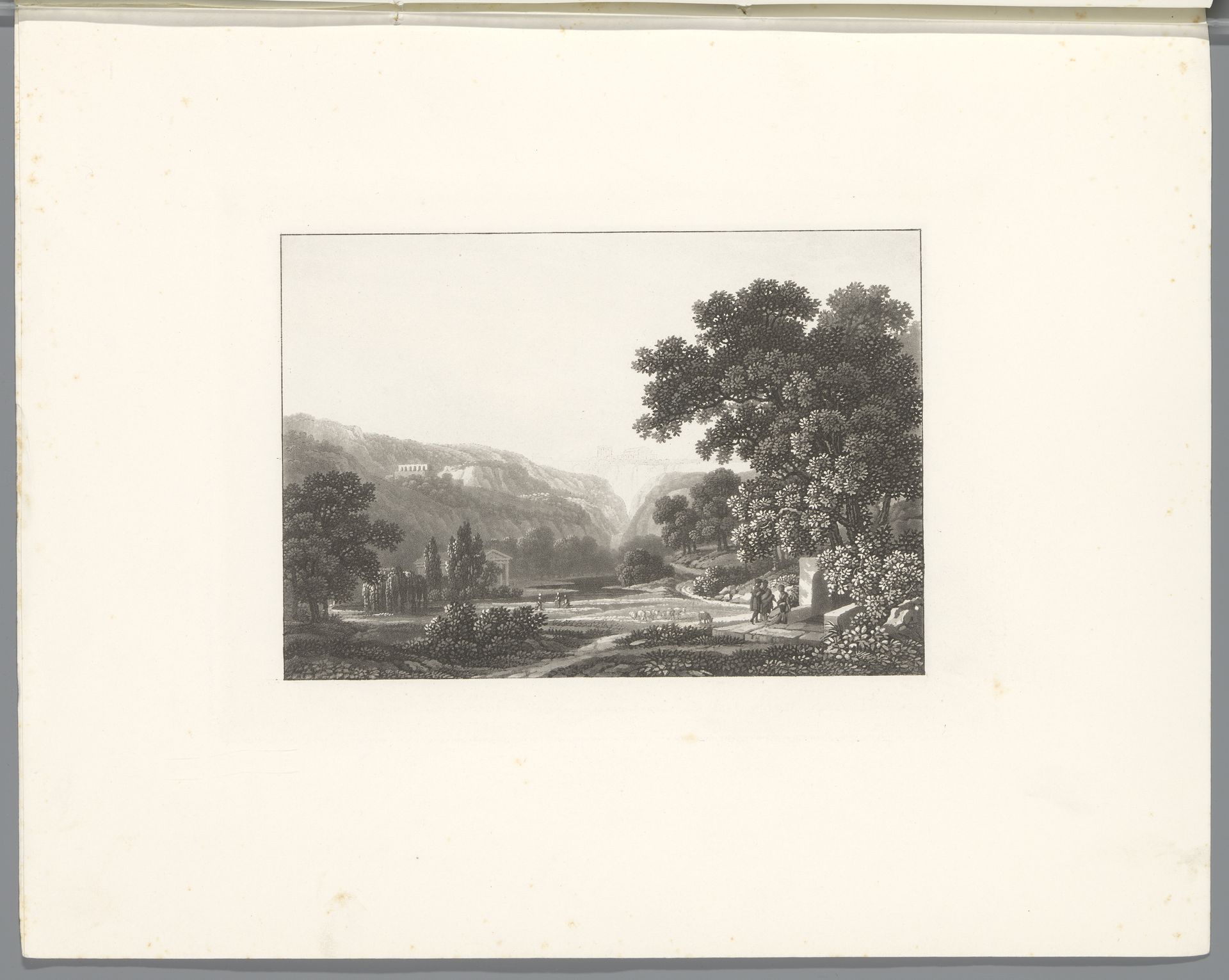Heuvellandschap met antieke bouwwerken by Christian Haldenwang