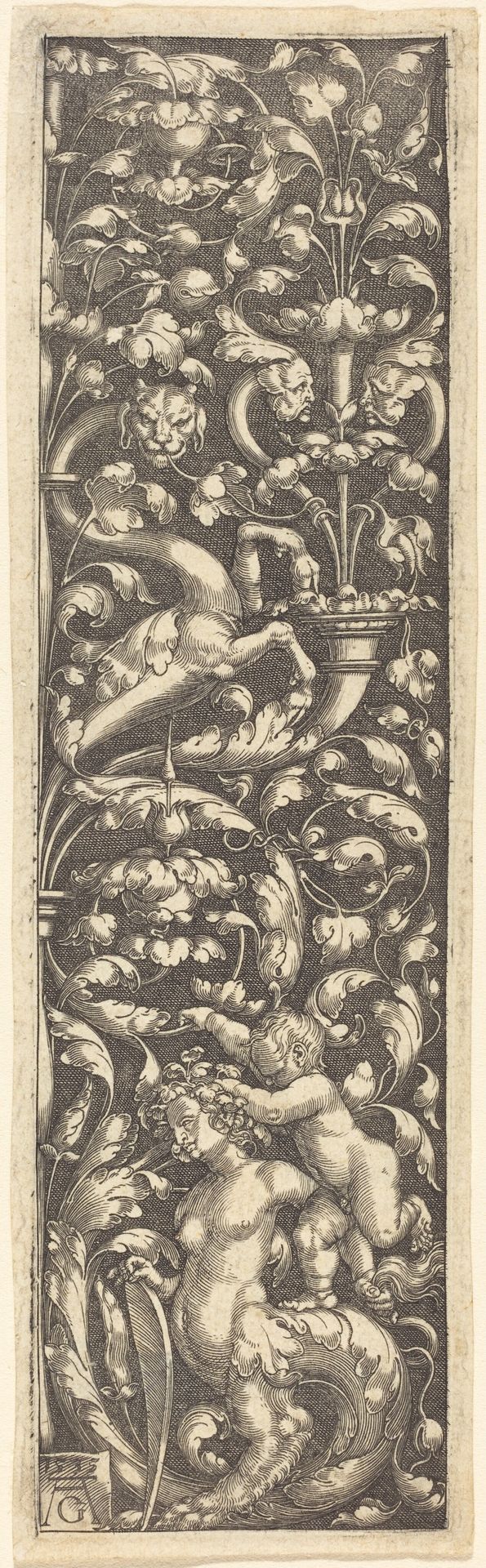 Ornament with a Child on the Back of a Sphinx by Heinrich Aldegrever