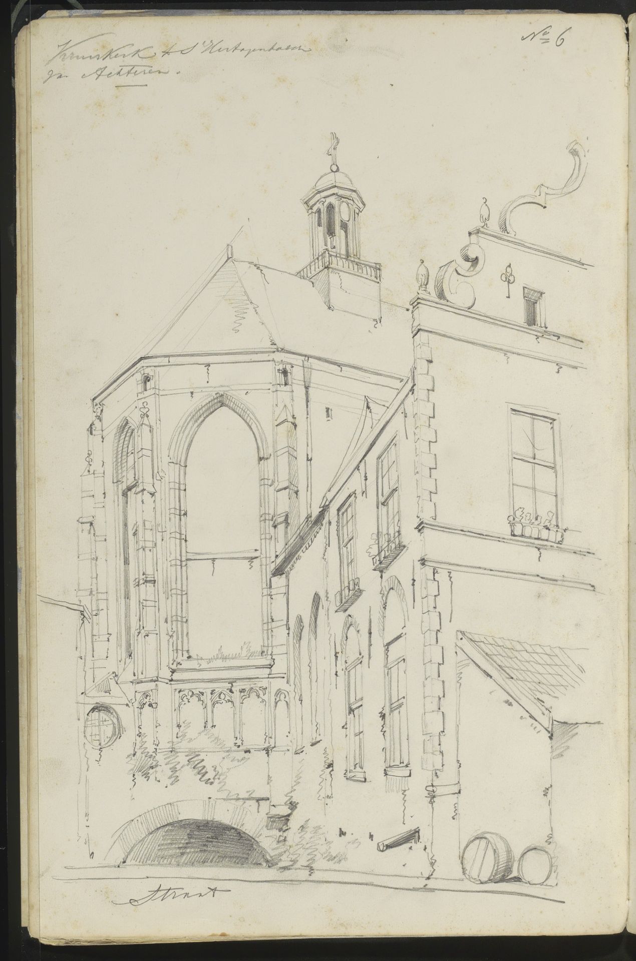 Gezicht op het koor van de Sint-Catharinakerk te Den Bosch by Willem Koekkoek