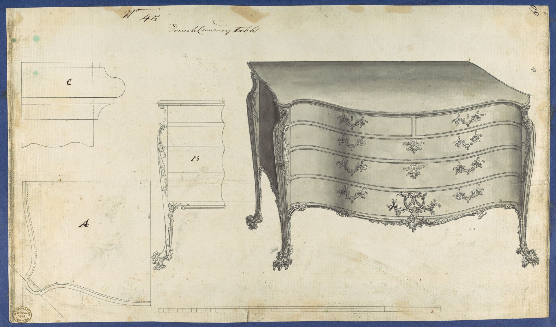French Commode Table, from Chippendale Drawings, Vol. II by Thomas Chippendale