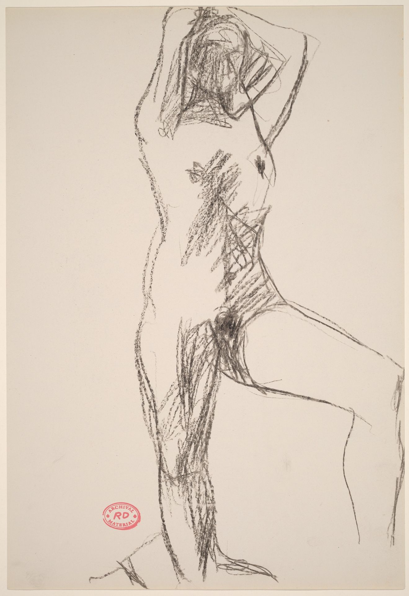 Untitled [standing female nude with hands behind head] by Richard Diebenkorn