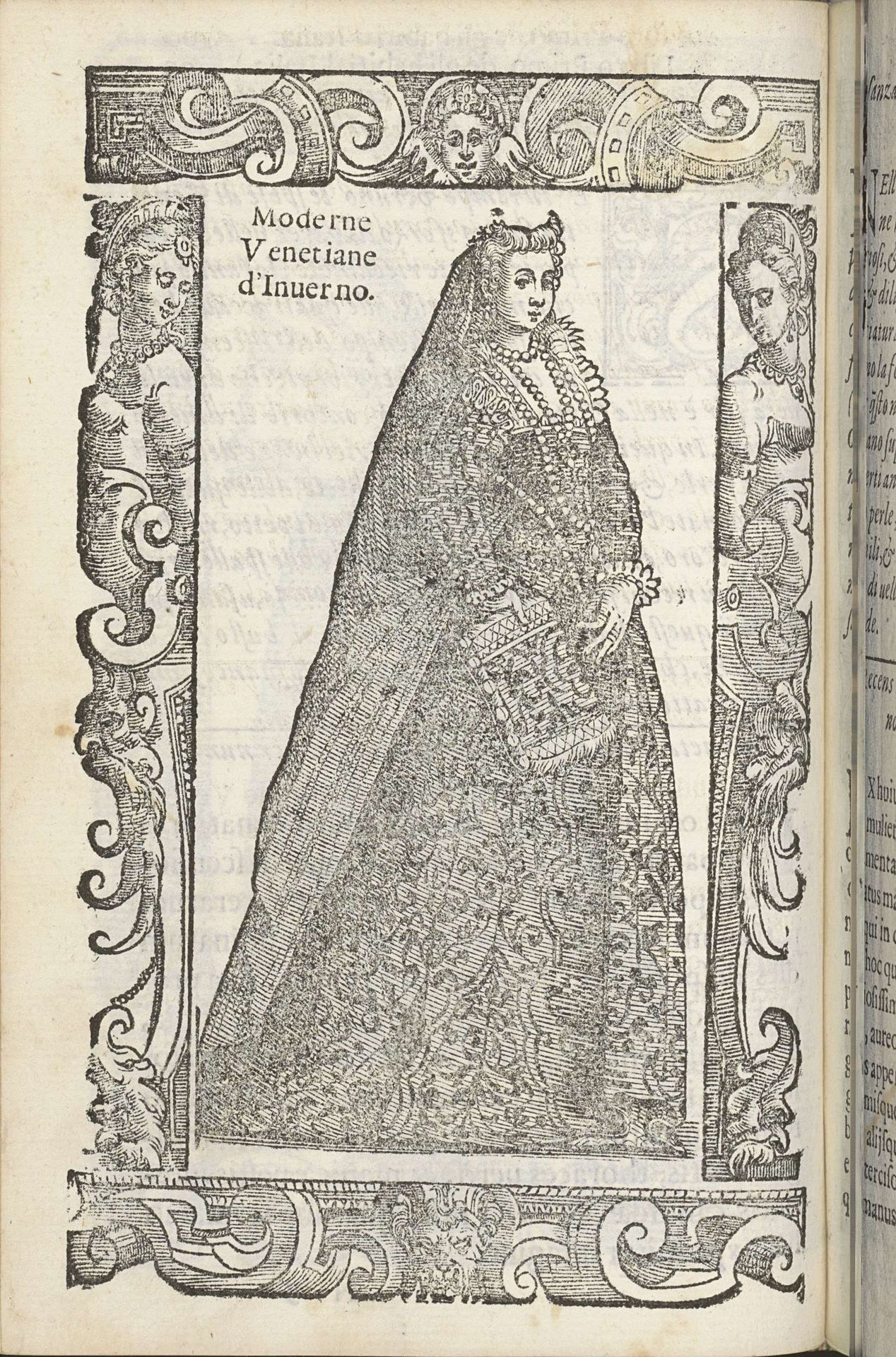 Venetiaanse adellijke dame in kostuum voor de winter by Christoph Krieger