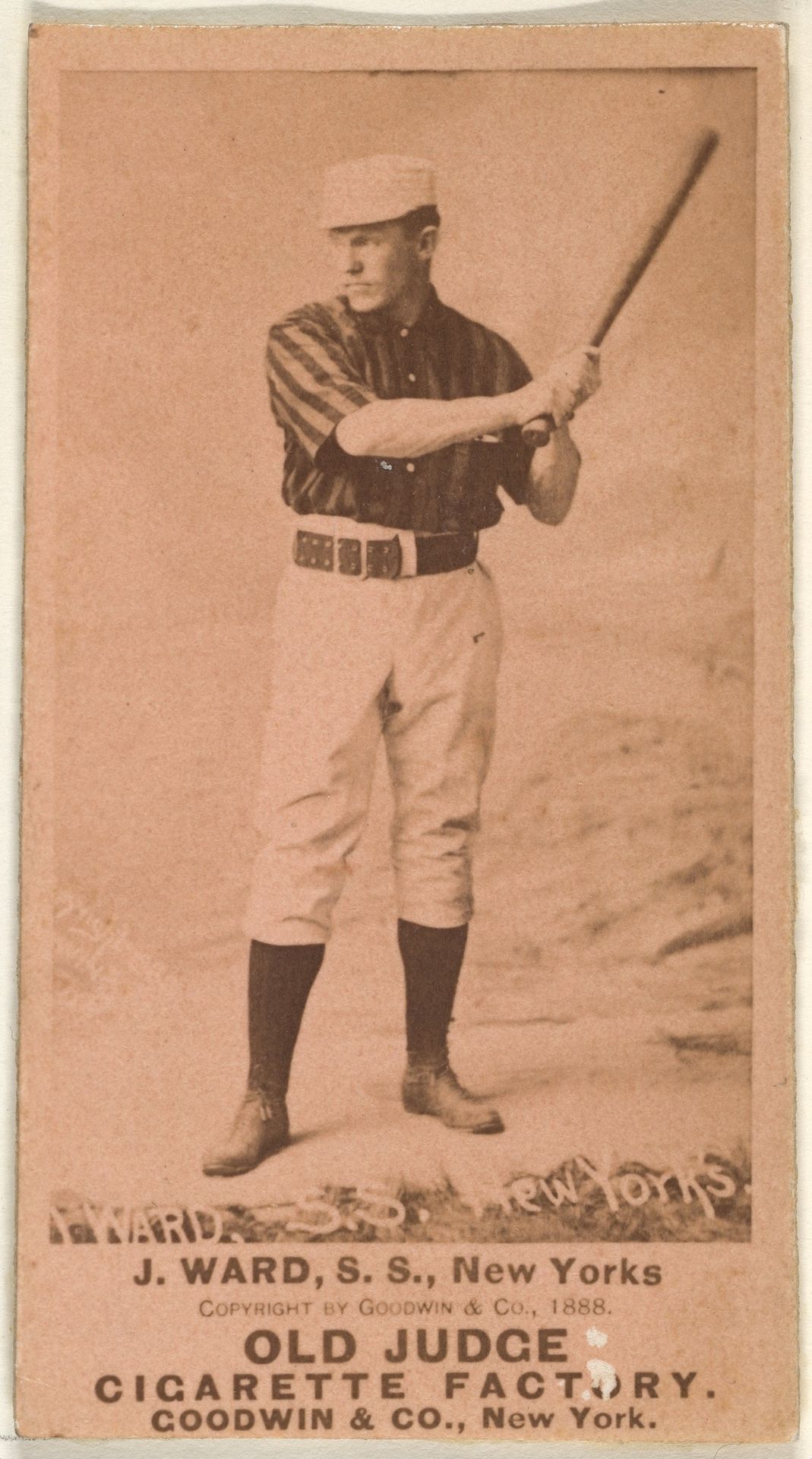 John Montgomery Ward, Captain and Shortstop, New York, from the Old Judge series (N172) for Old Judge Cigarettes by Goodwin & Company
