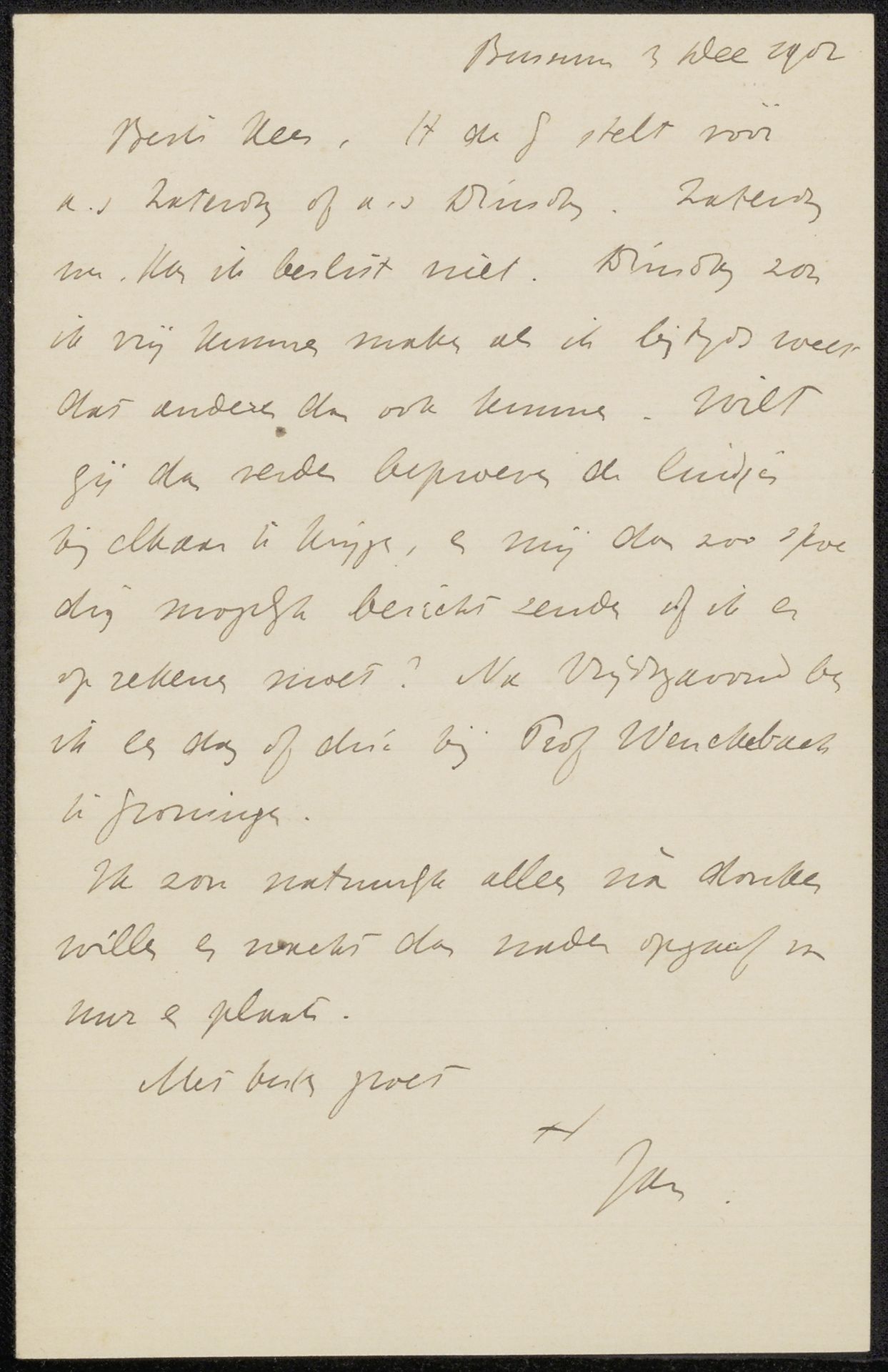Brief aan Cornelis Gerardus 't Hooft by Jan Veth