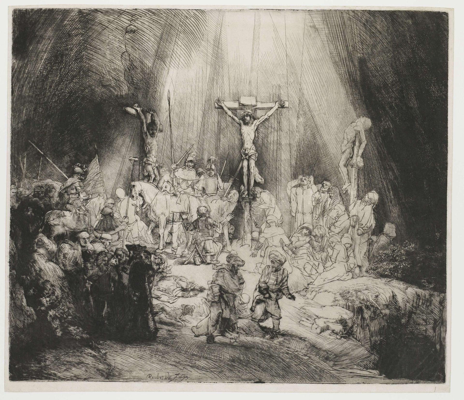 The Three Crosses by Rembrandt van Rijn