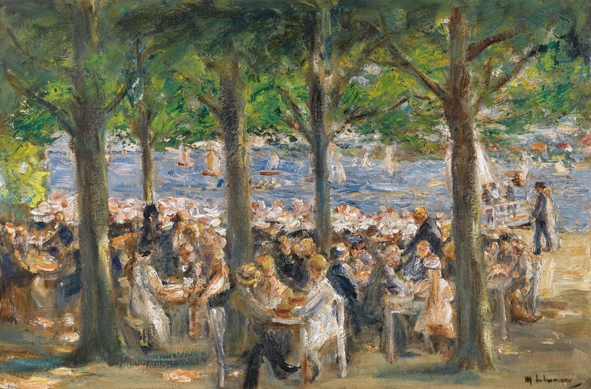 Gartenlokal An Der Havel Unter Bäumen by Max Liebermann
