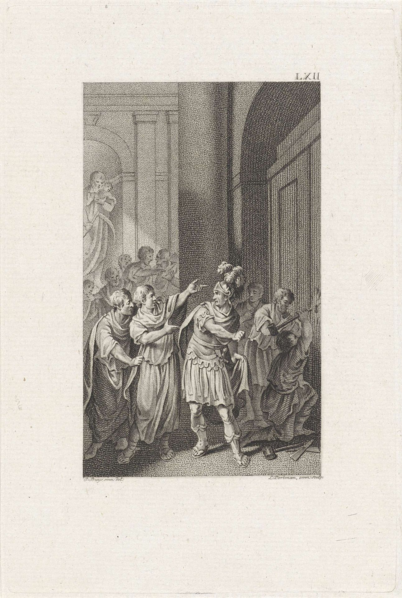 Caesar in de tempel van Saturnus by Ludwig Gottlieb Portman