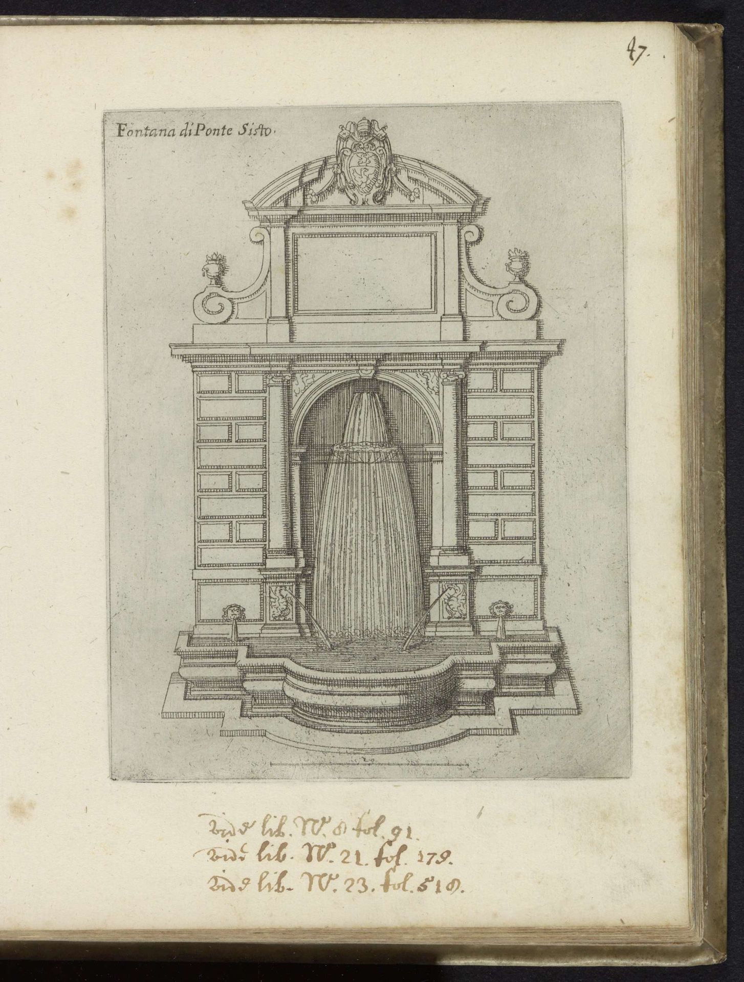 Fontana di Ponte Sisto te Rome by Domenico Parasacchi