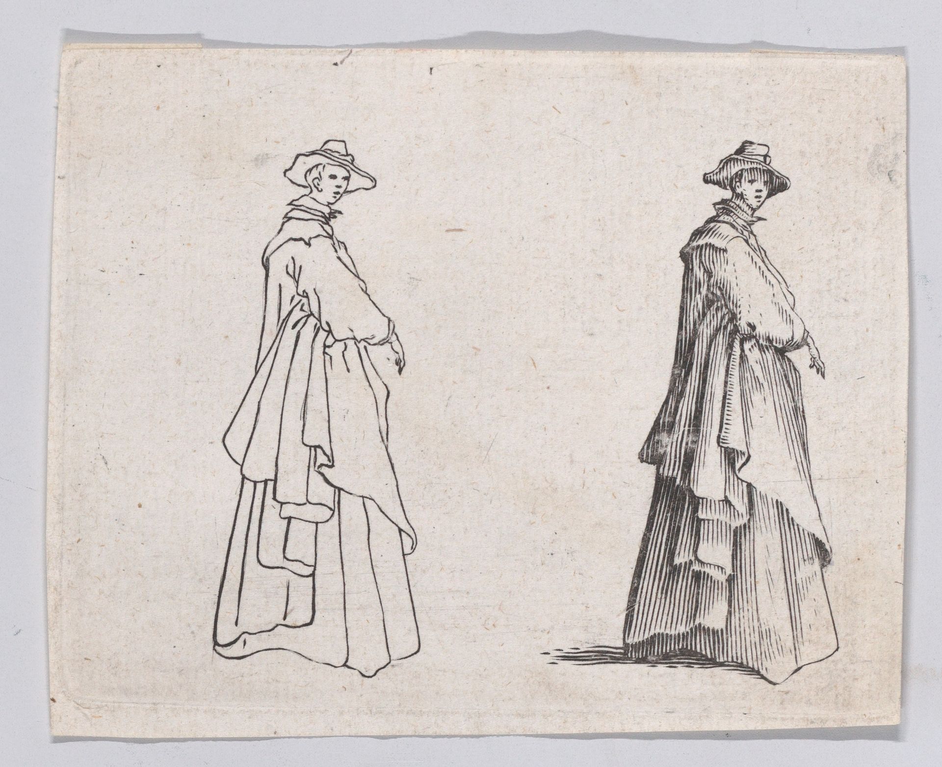 Reverse Copy of La Dame au Vêtement Ample (The Woman with the Ample Clothing), from "Les Caprices" Series A, The Florence Set by Anonymous