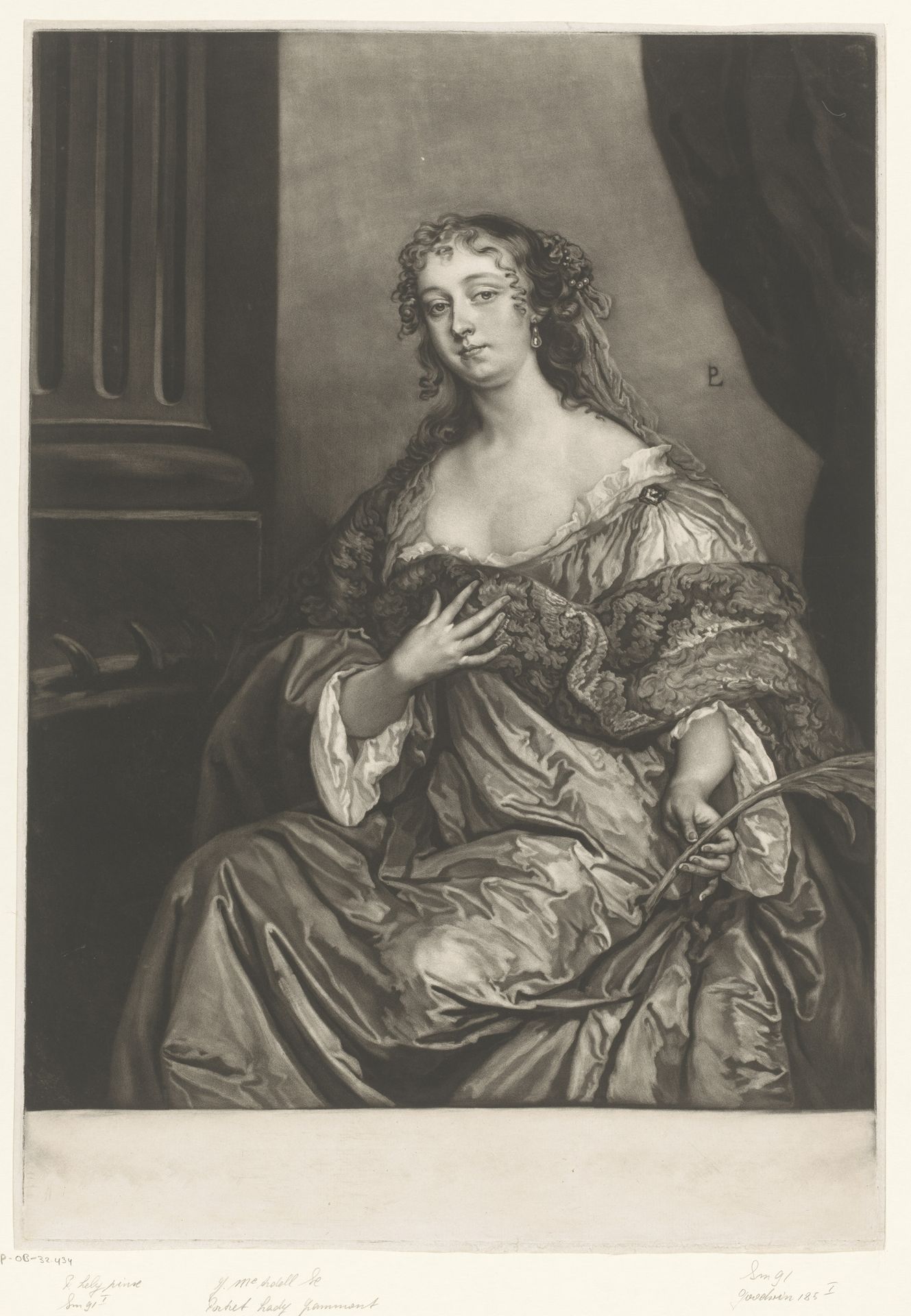 Portret van Elizabeth Hamilton als de H. Catharina by James McArdell