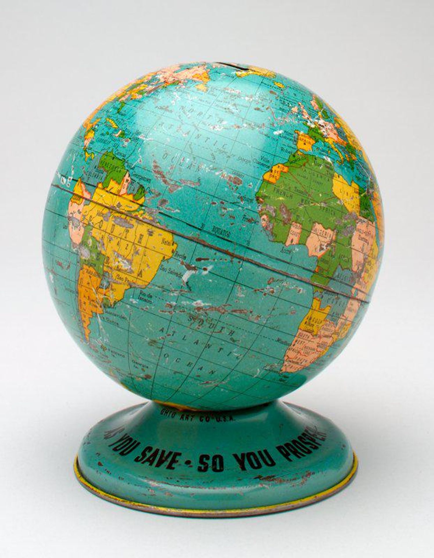 Globe still bank by Ohio Art Co.
