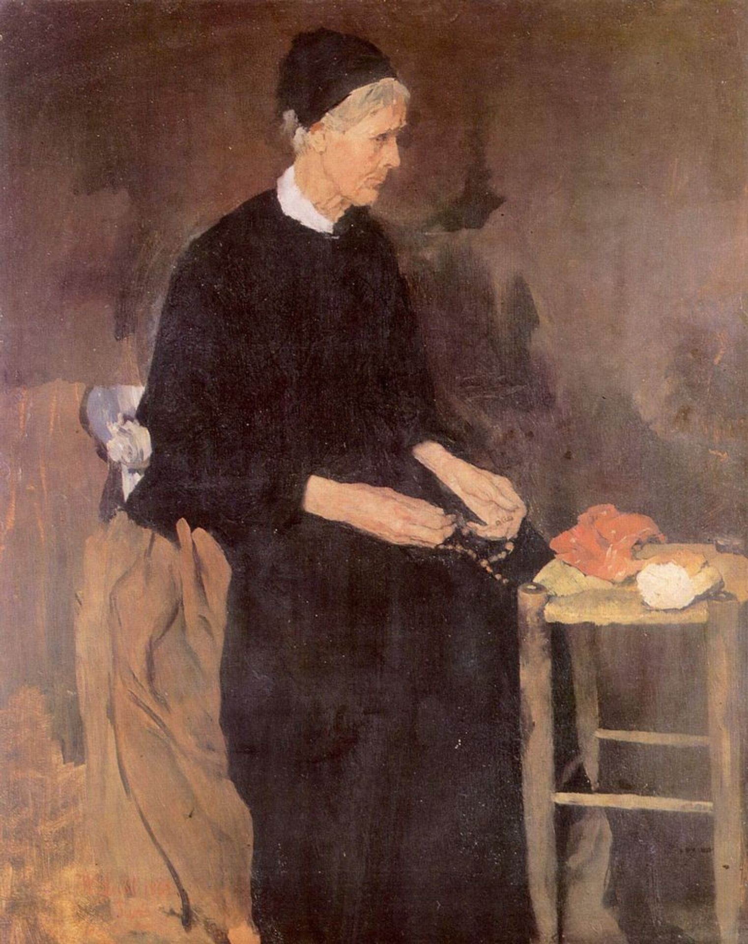 Die alte Pariserin by Wilhelm Leibl