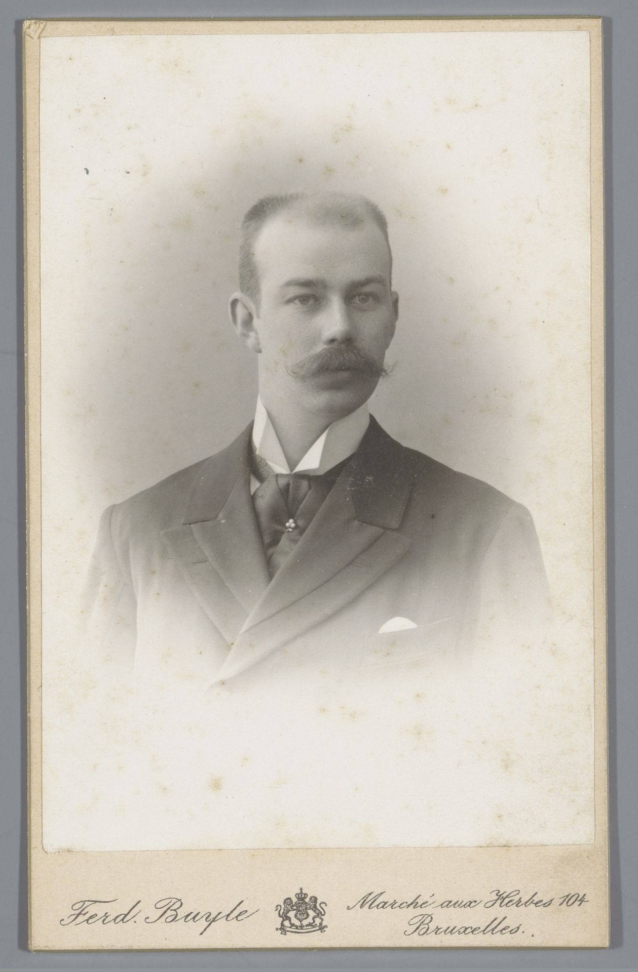 Portret van een onbekende man met snor by Ferdinand Buyle