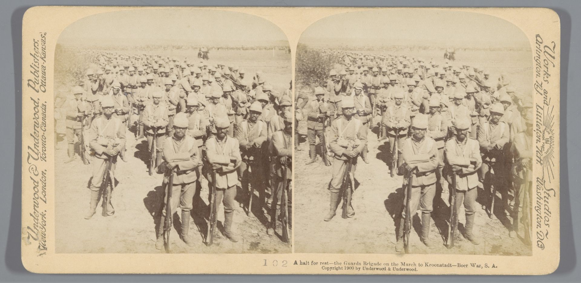 Britse soldaten marcheren naar Kroonstad, Zuid-Afrika by Anonymous