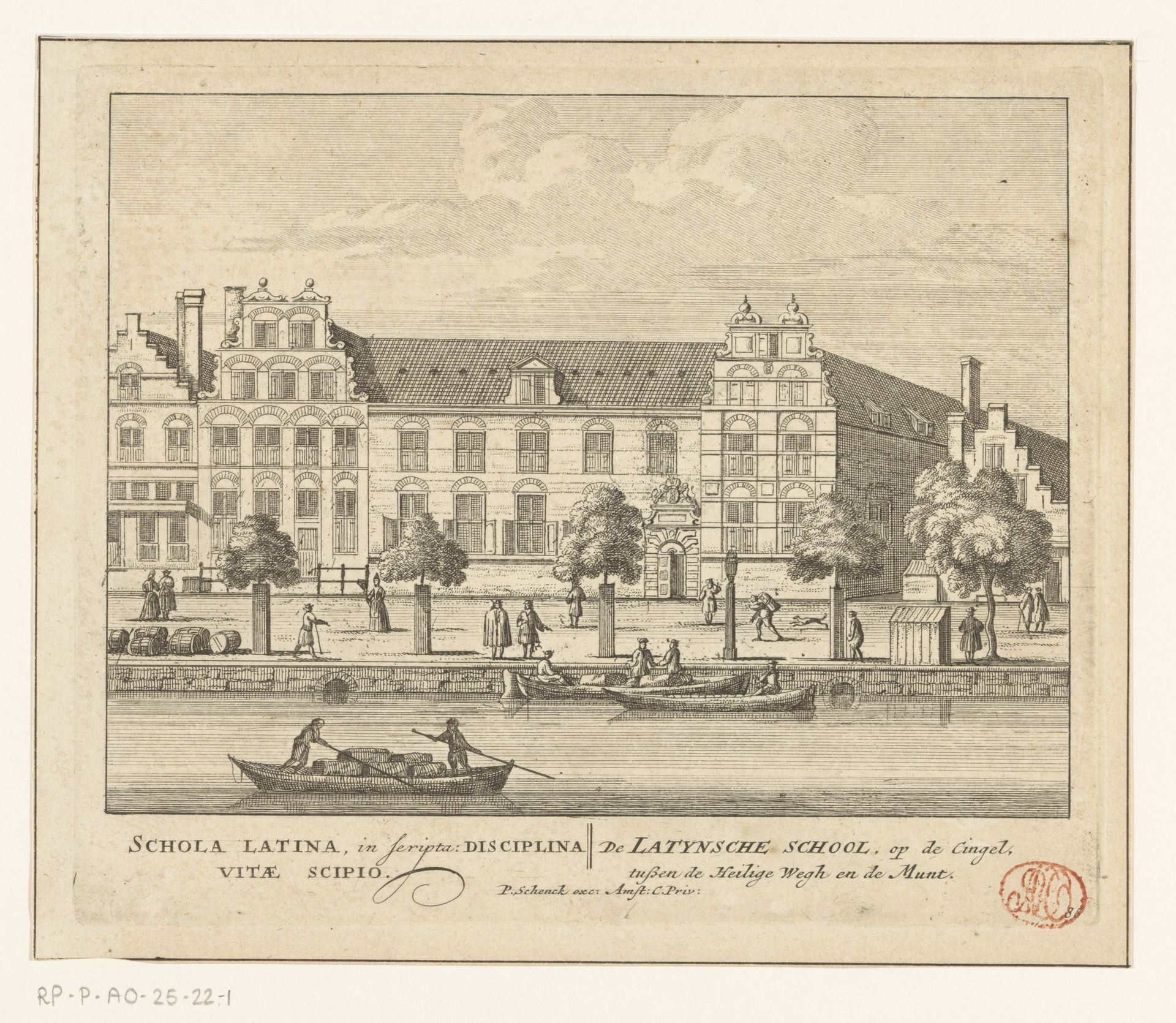 Gezicht op de Latijnse School te Amsterdam by Anonymous