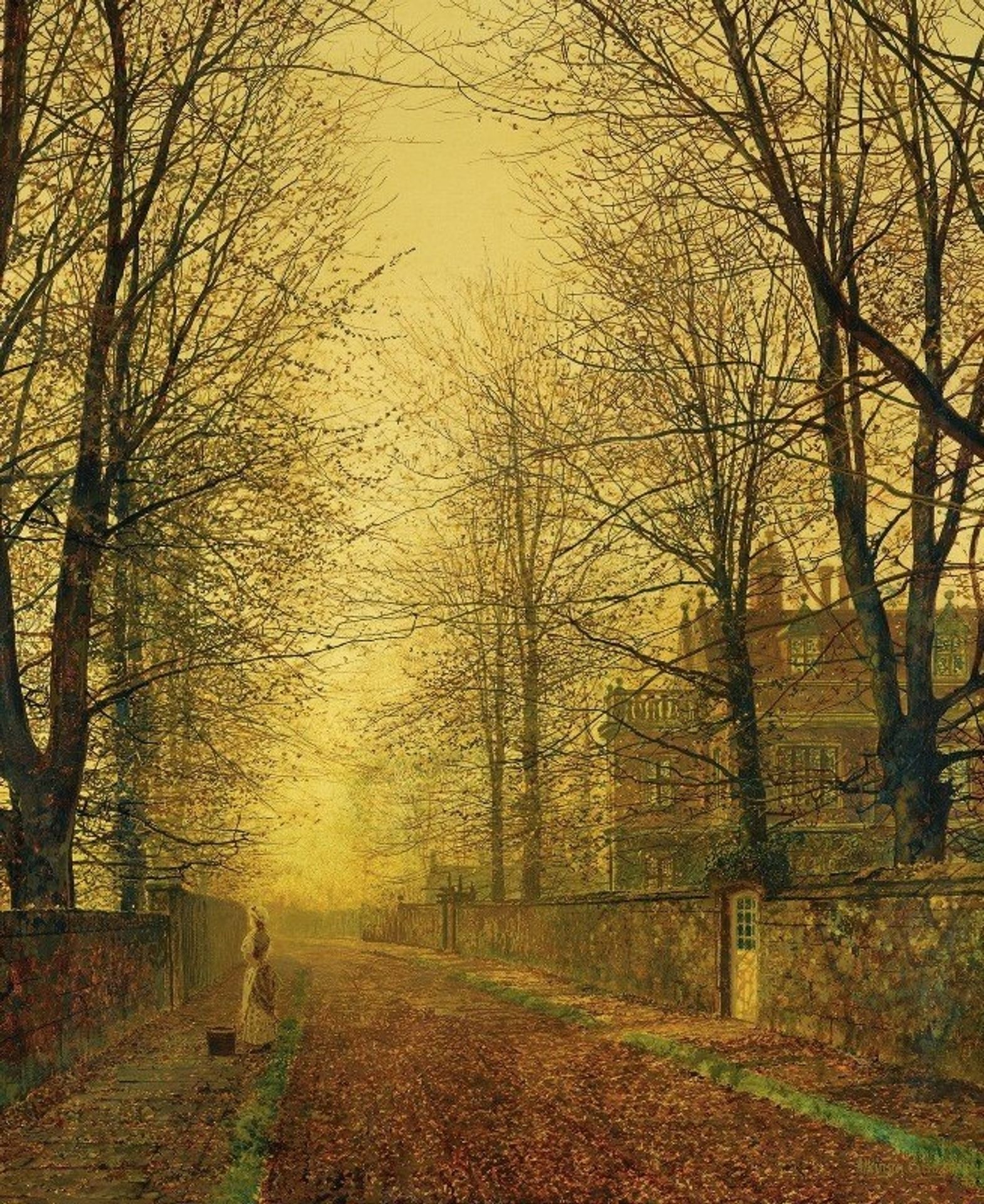 In Autumn’s Golden Glow by John Atkinson Grimshaw