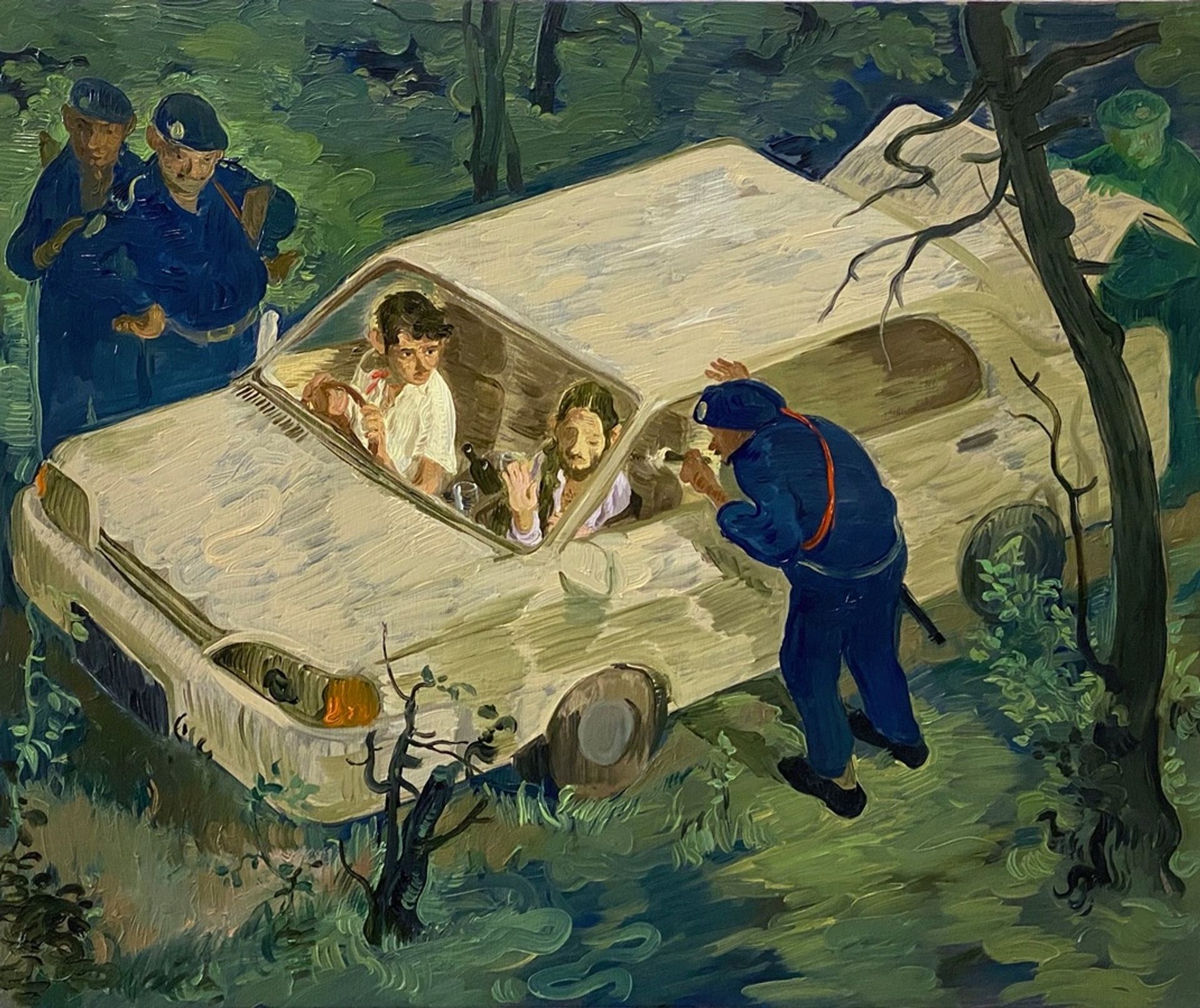 Car Boys by Salman Toor