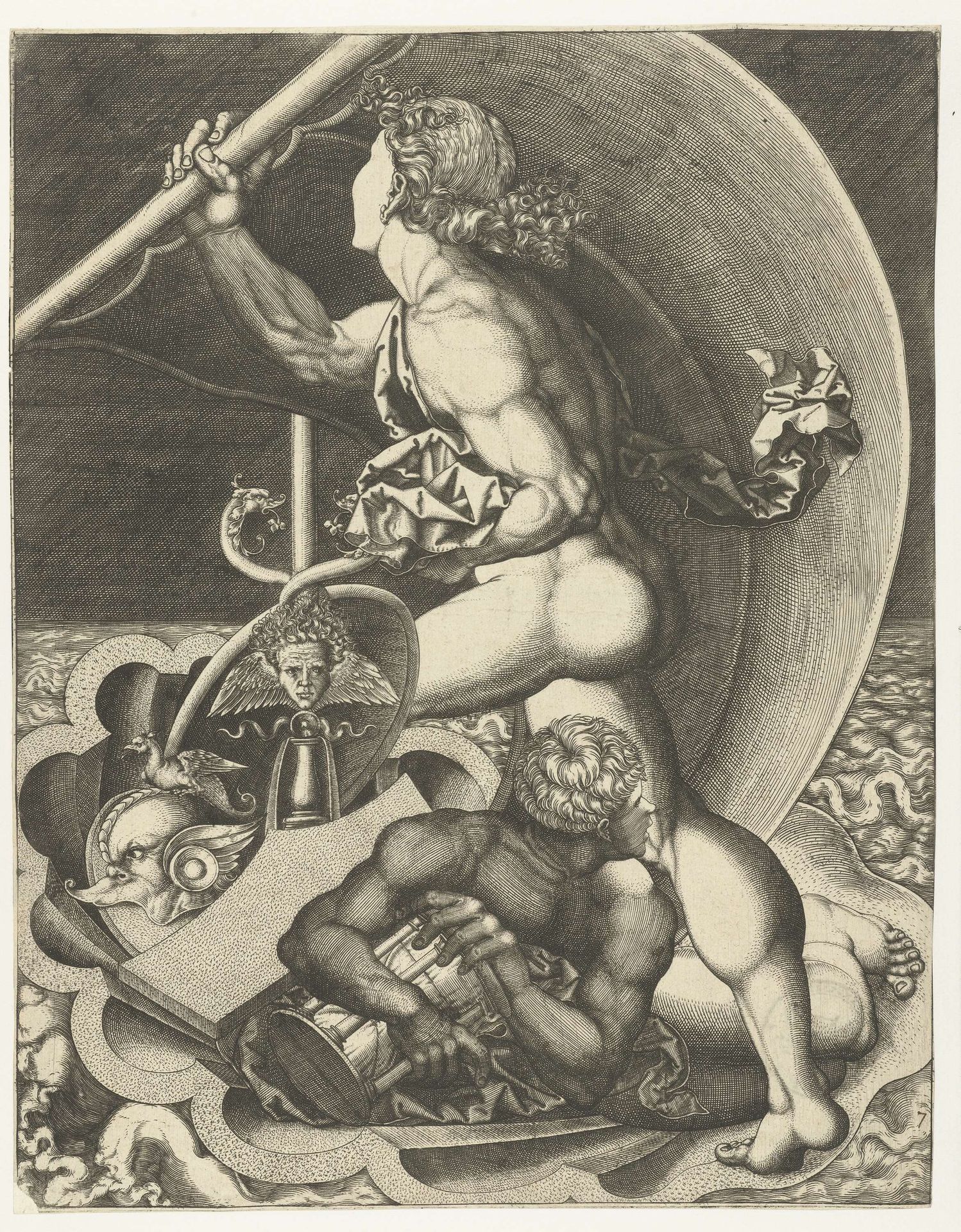 Allegorie van Tijd en Fortuin by Monogrammist AC (16e eeuw)