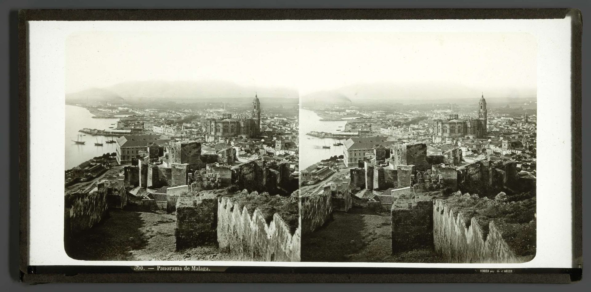 Gezicht op Malaga by Ferrier Père-Fils et Soulier