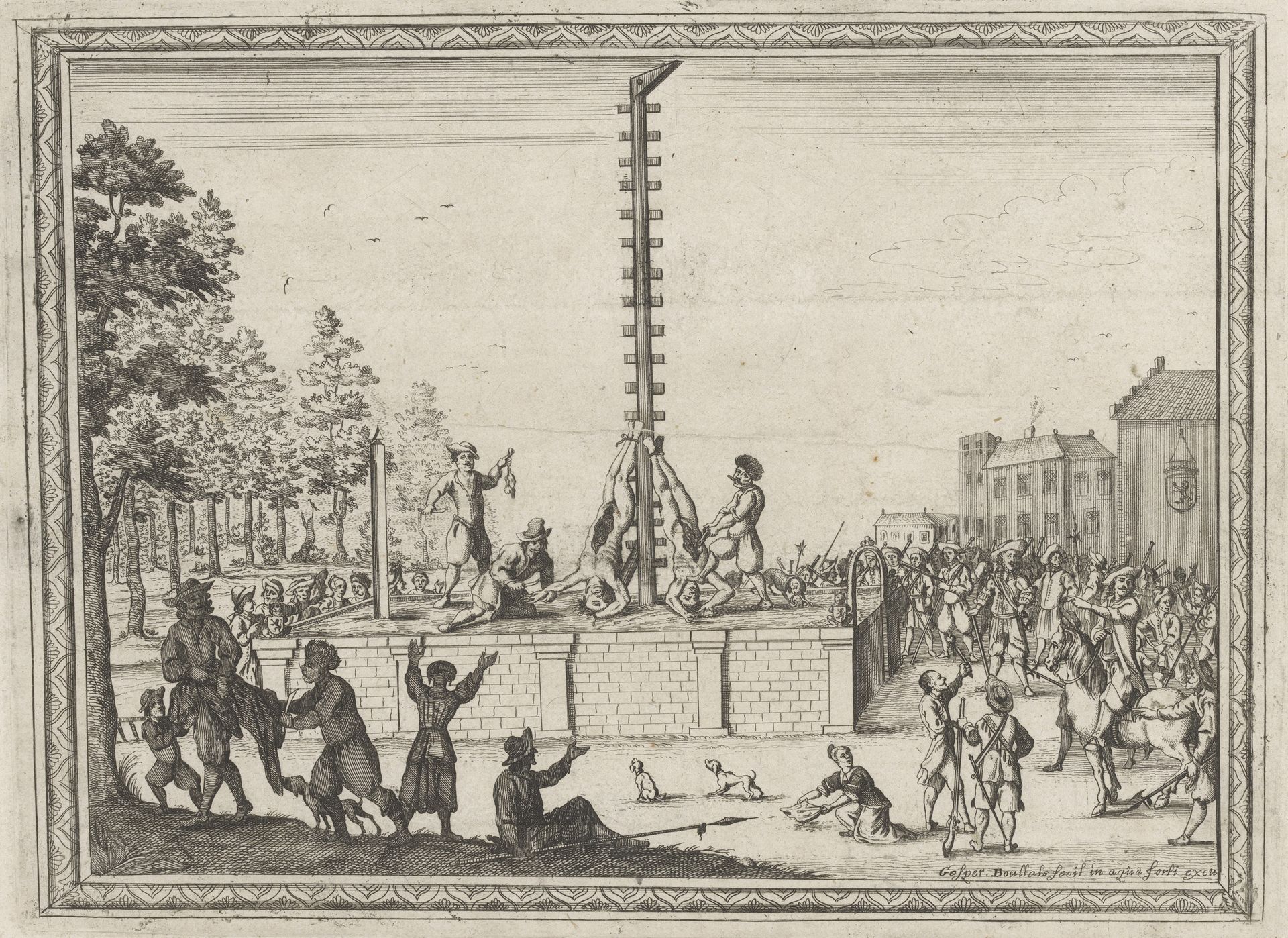 De moord op de gebroeders De Witt, 1672 by Gaspar Bouttats