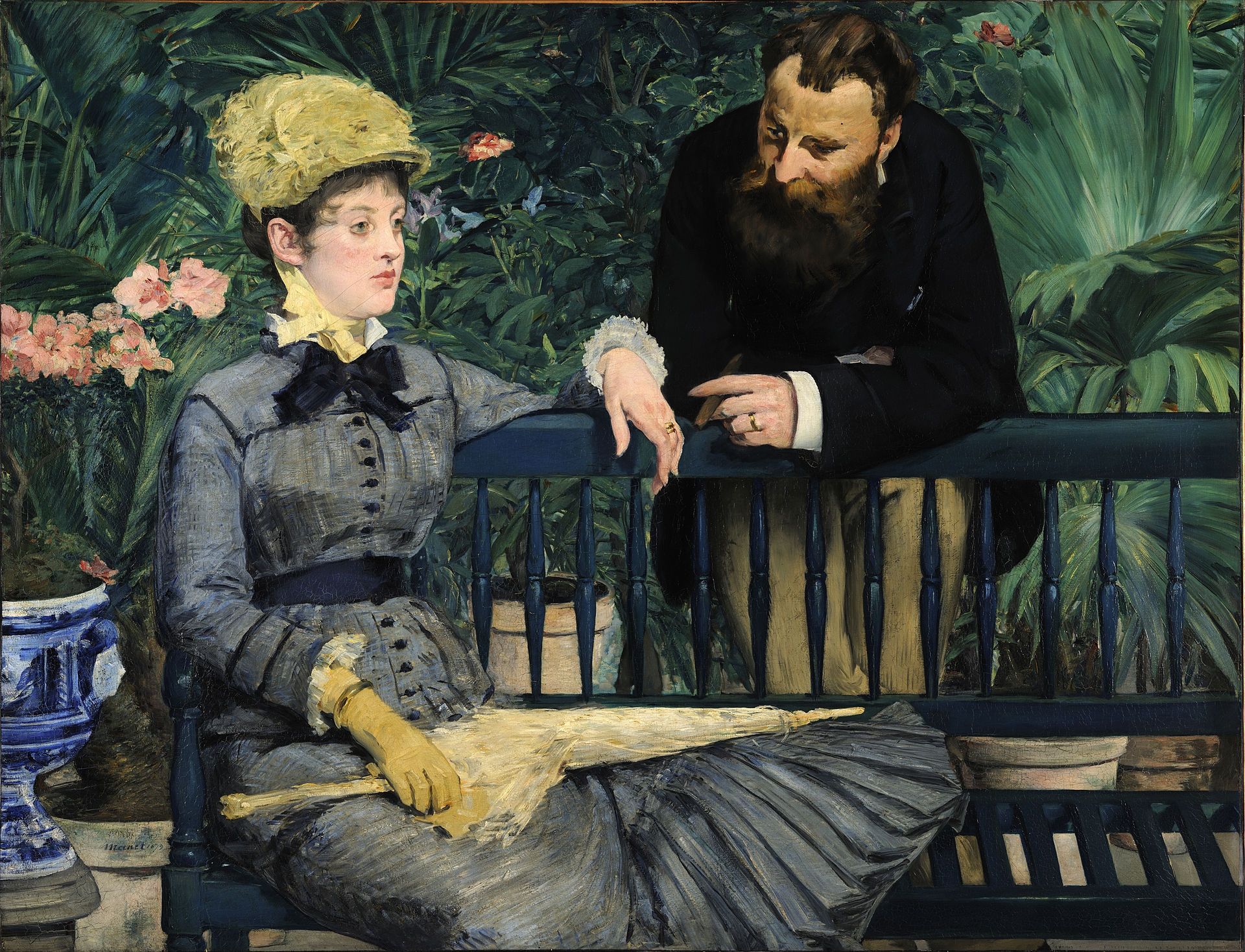 The conservatory by Edouard Manet