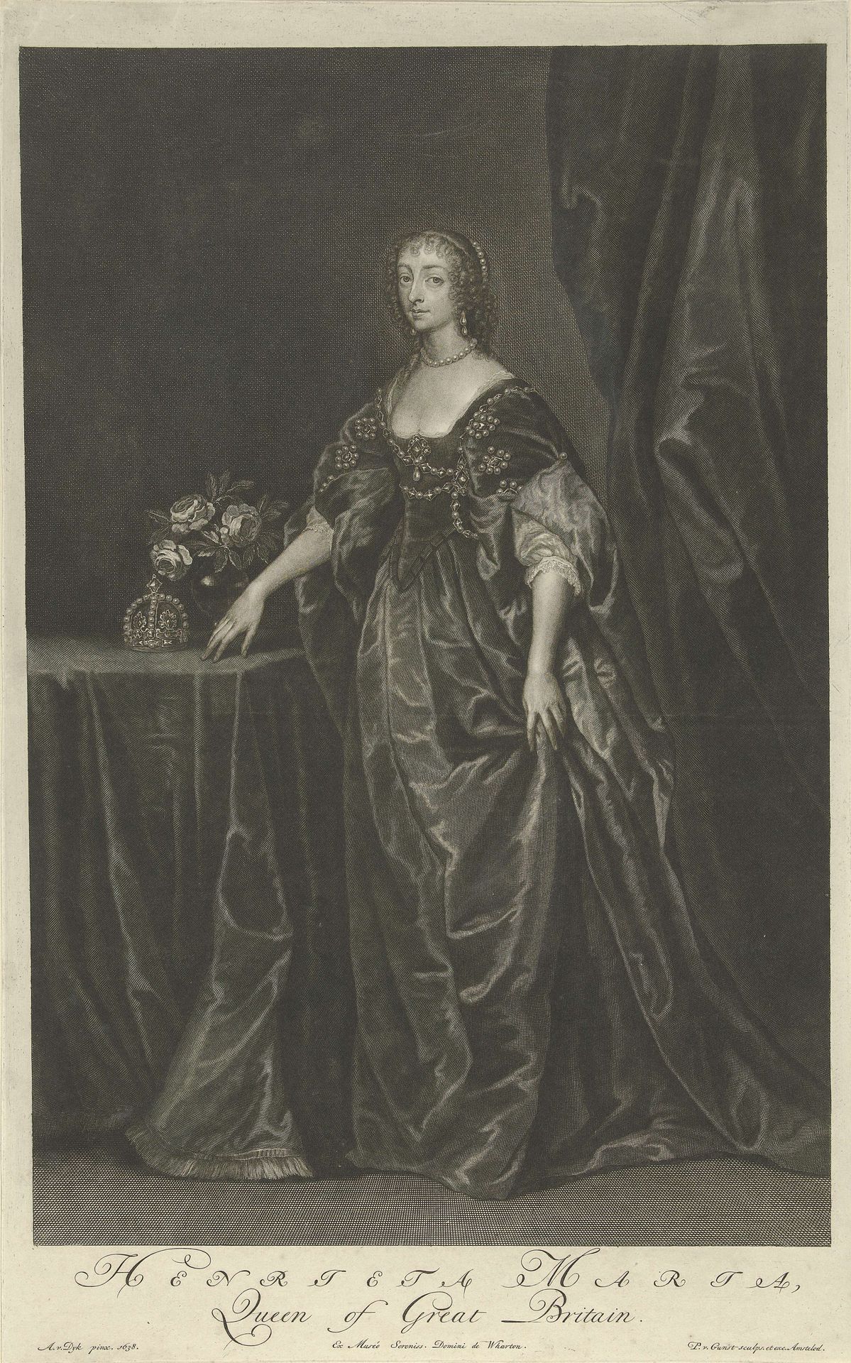 Portret van Henrietta Maria van Bourbon, koningin van Engeland by Pieter van Gunst