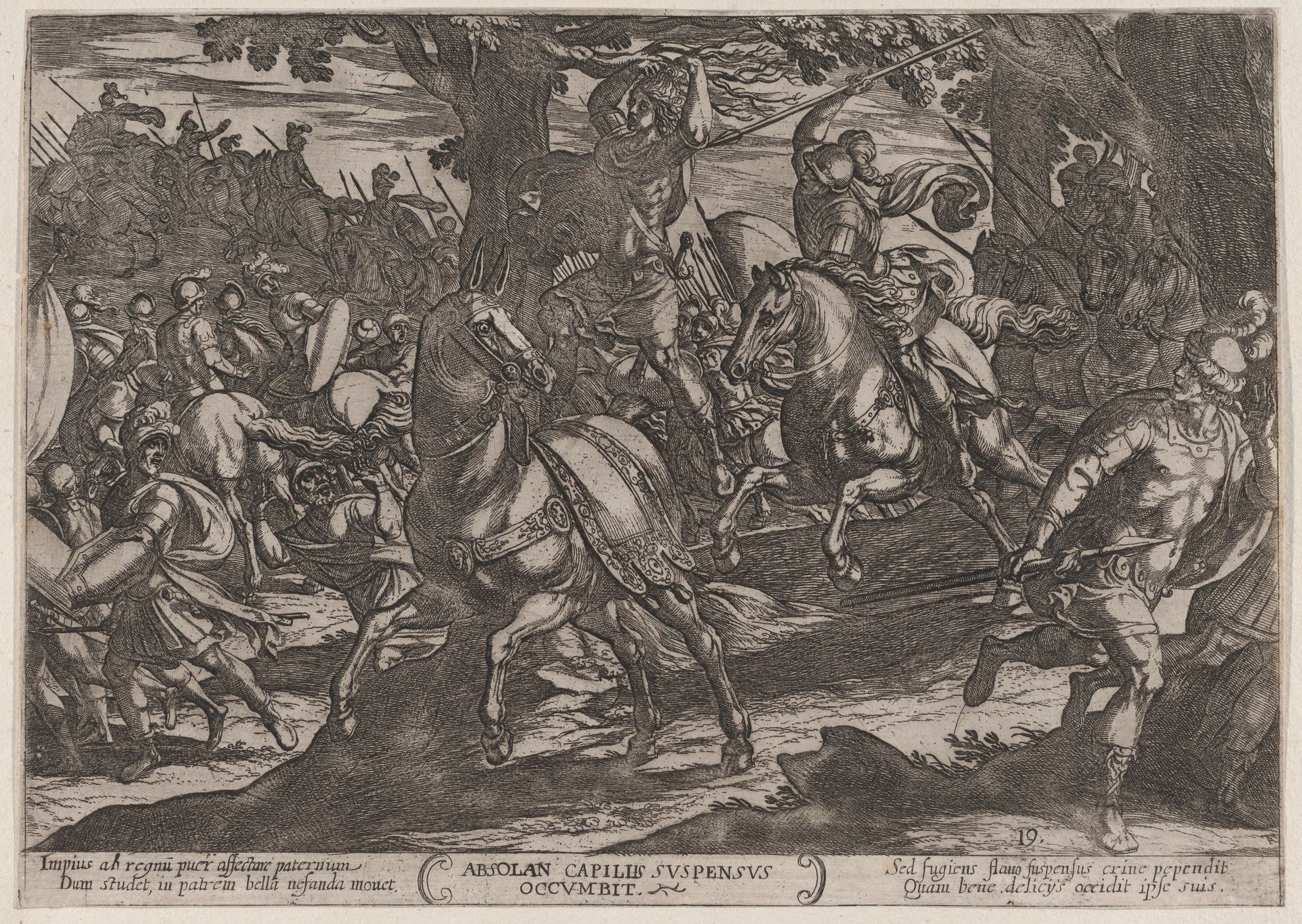 Plate 19: Jacob Killing Absalom, from The Battles of the Old Testament by Antonio Tempesta