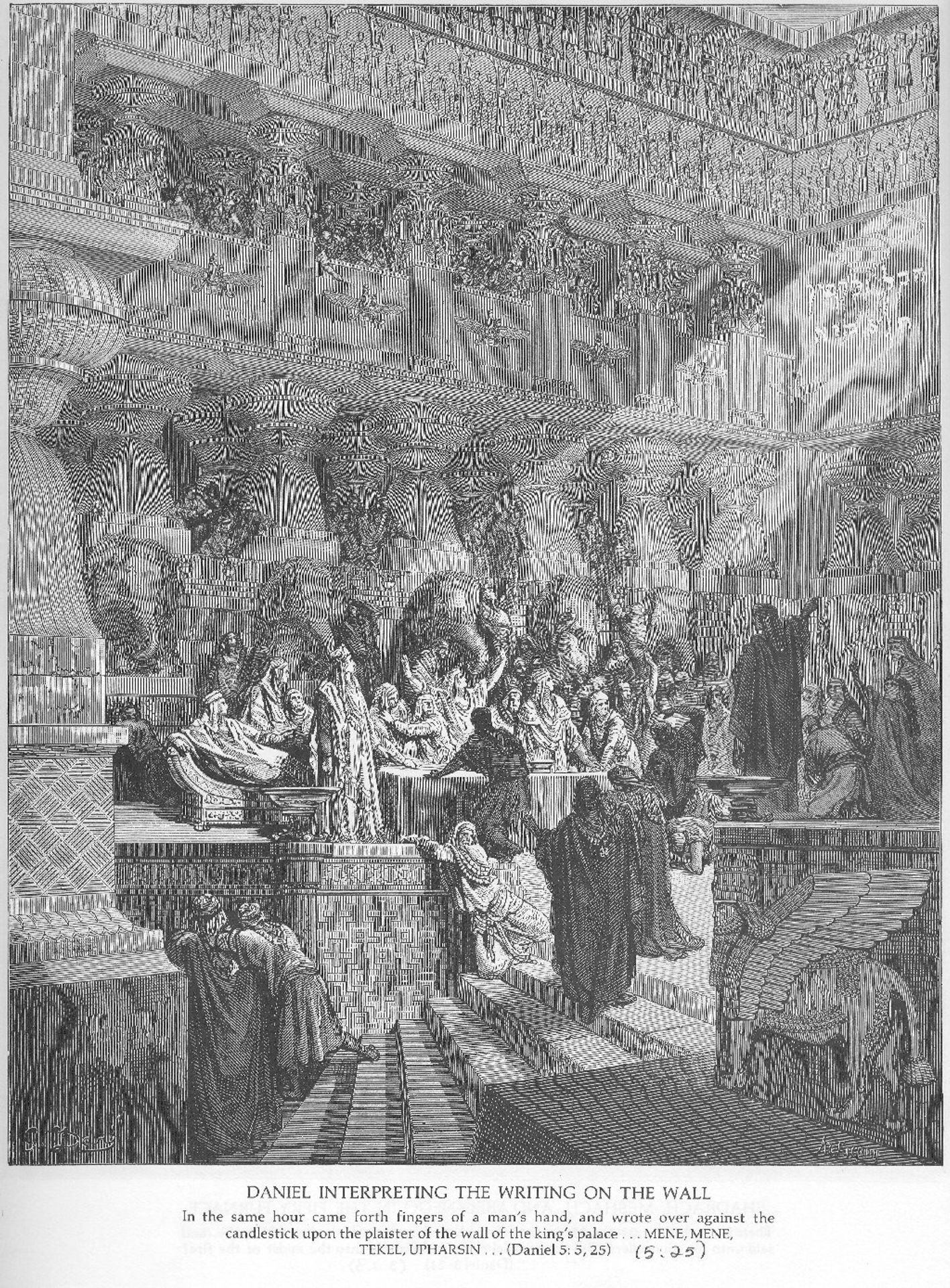 Daniel Interpreting the Writing on the Wall by Gustave Dore