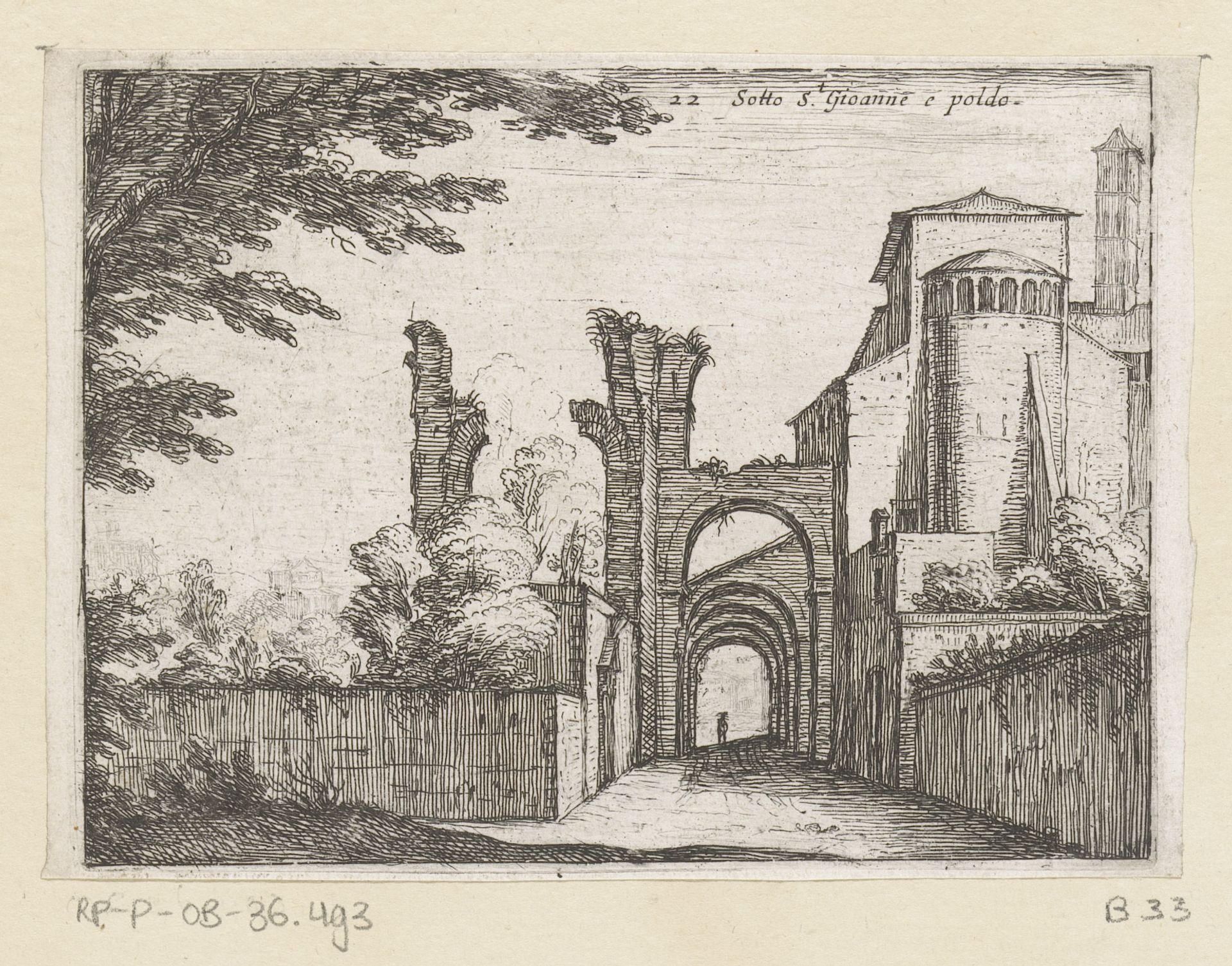 Clivus Scauri en de Santi Giovanni e Paolo by Giovanni Battista Mercati