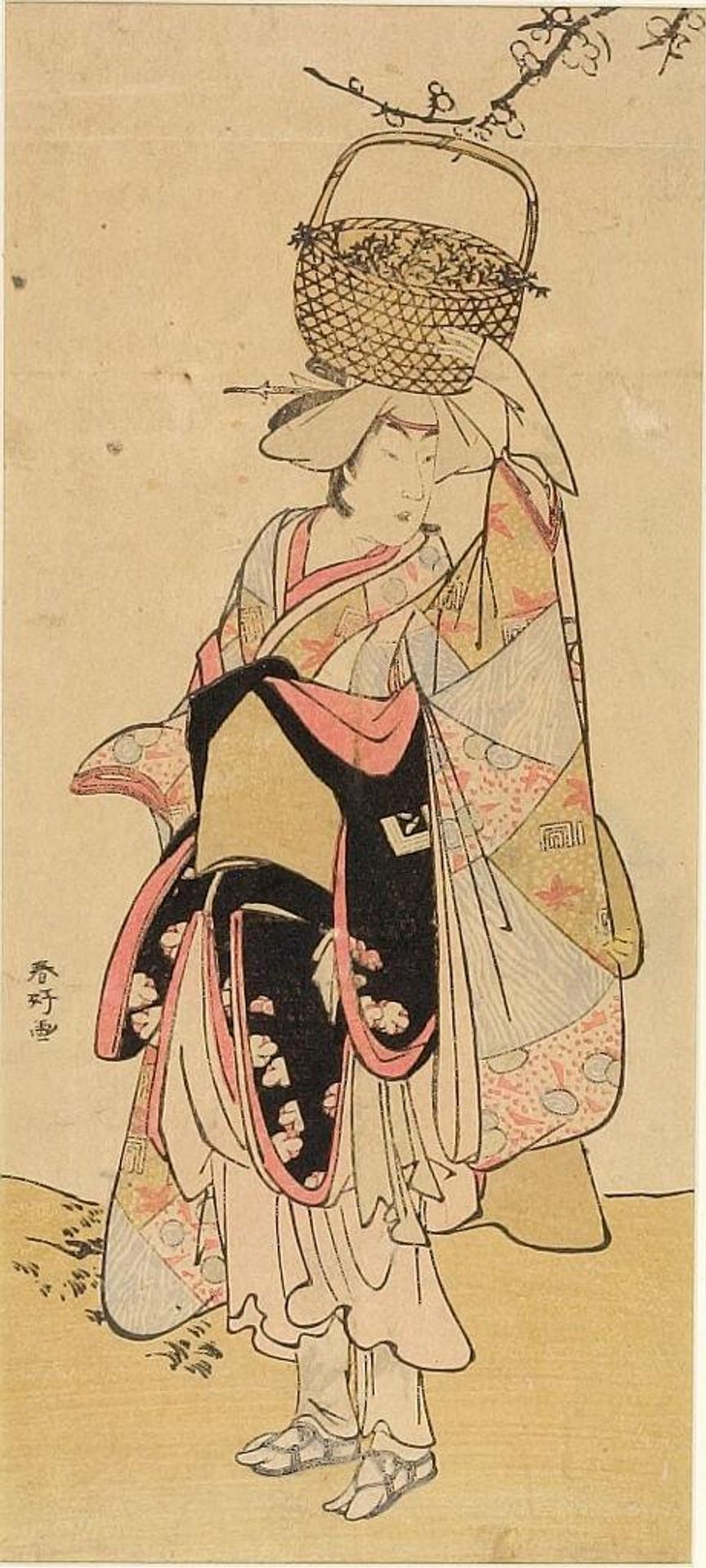 GIRL HOLDING BASKET OF HERBS by Katsukawa ShunkÅ