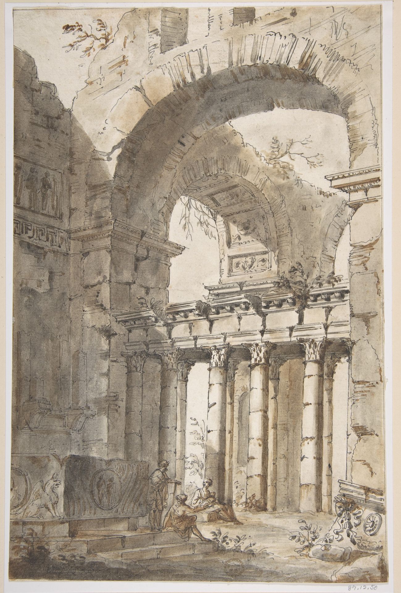 Ruins of a Basilica or Mausoleum by Giovanni Paolo Panini