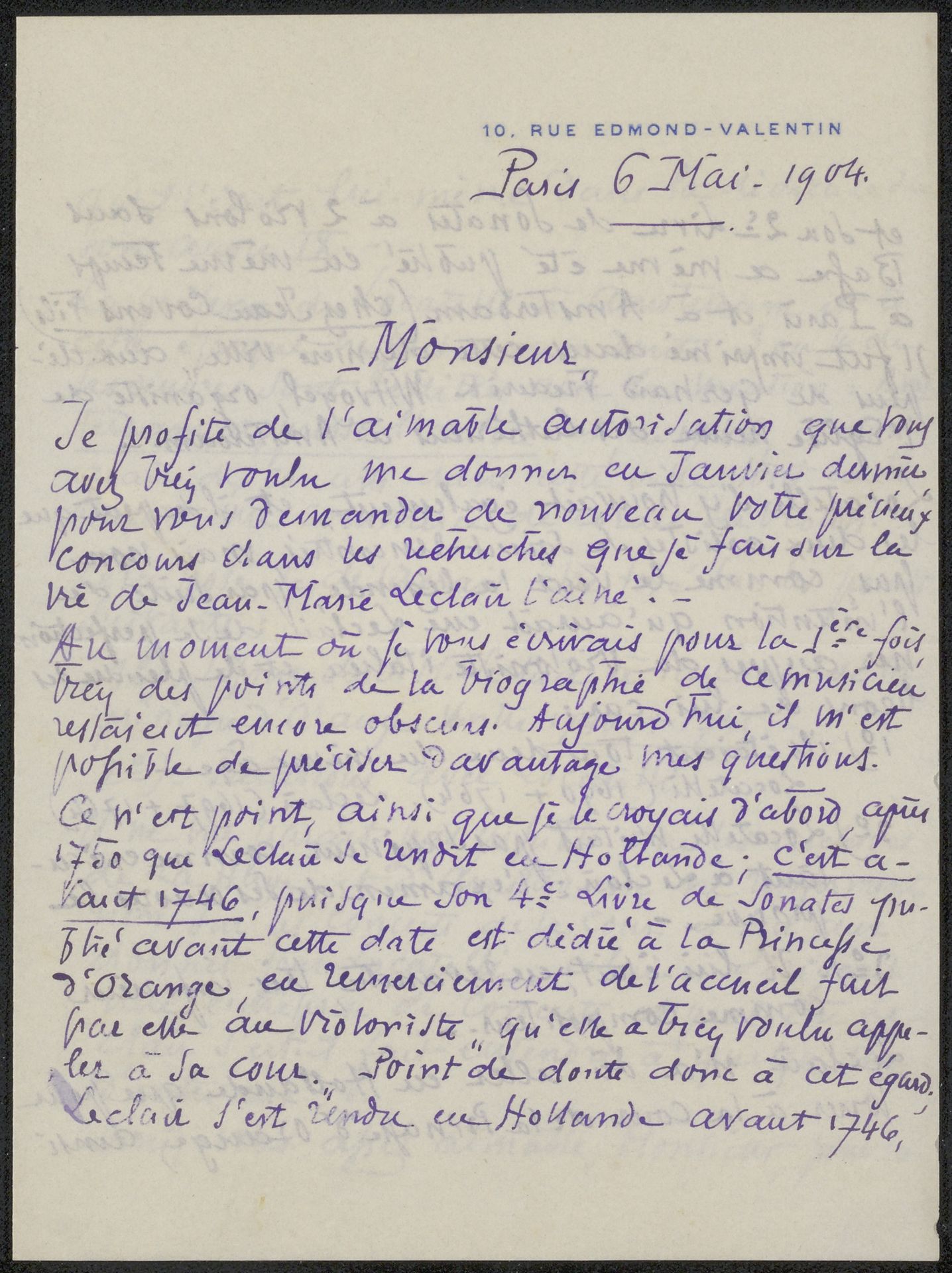 Brief aan Philip Zilcken by Lionel de la Laurencie