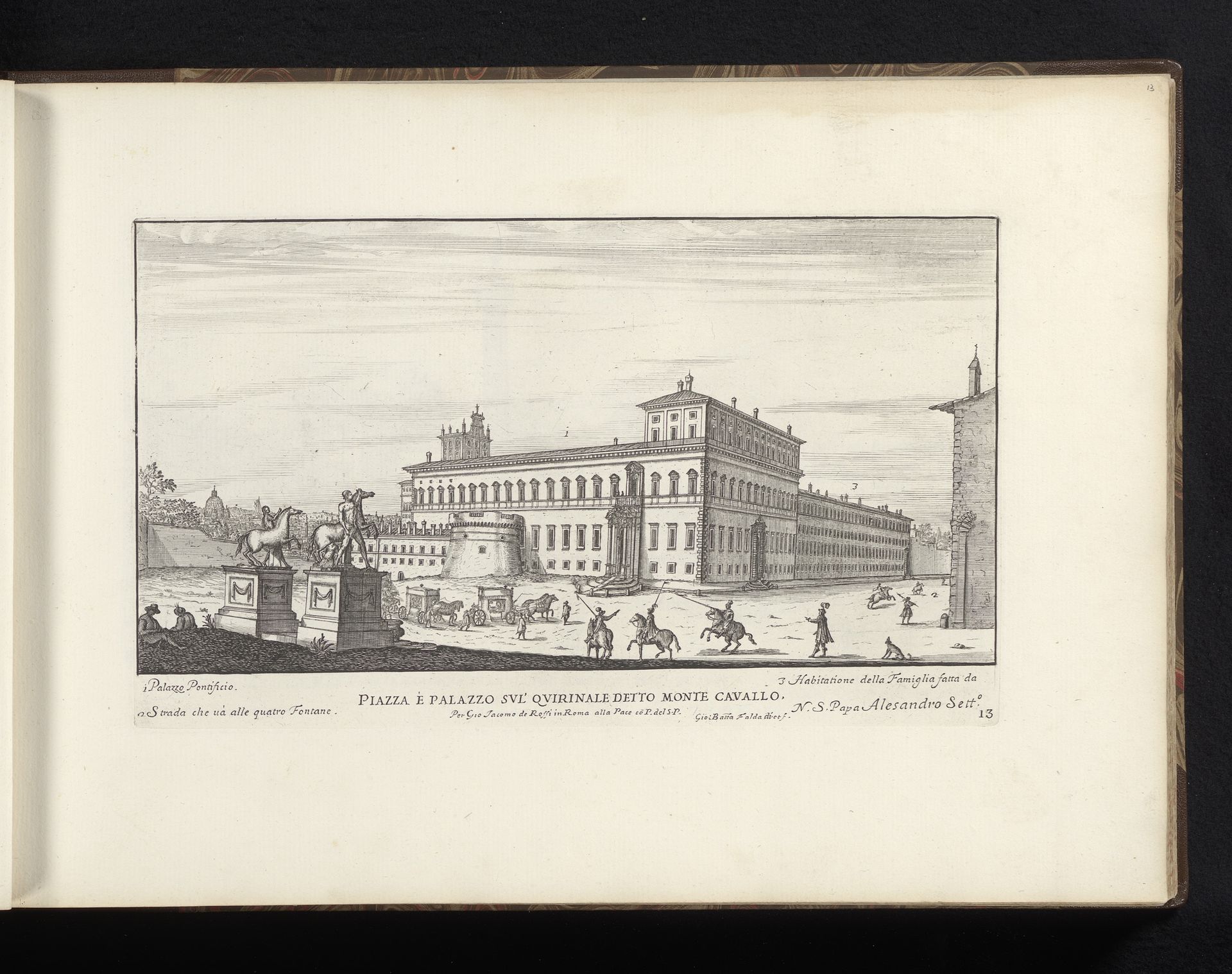 Quirinaal te Rome by Giovanni Battista Falda