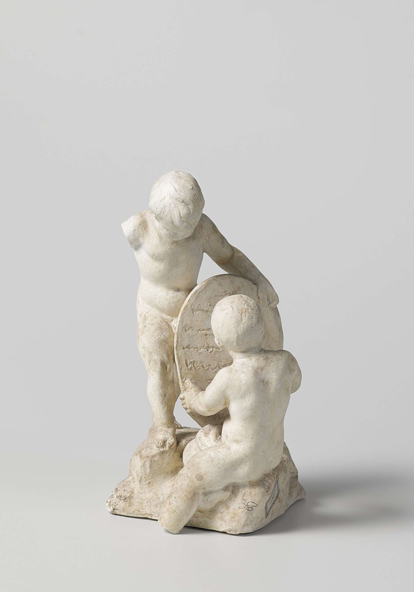 Twee putti by Eugène Lacomblé