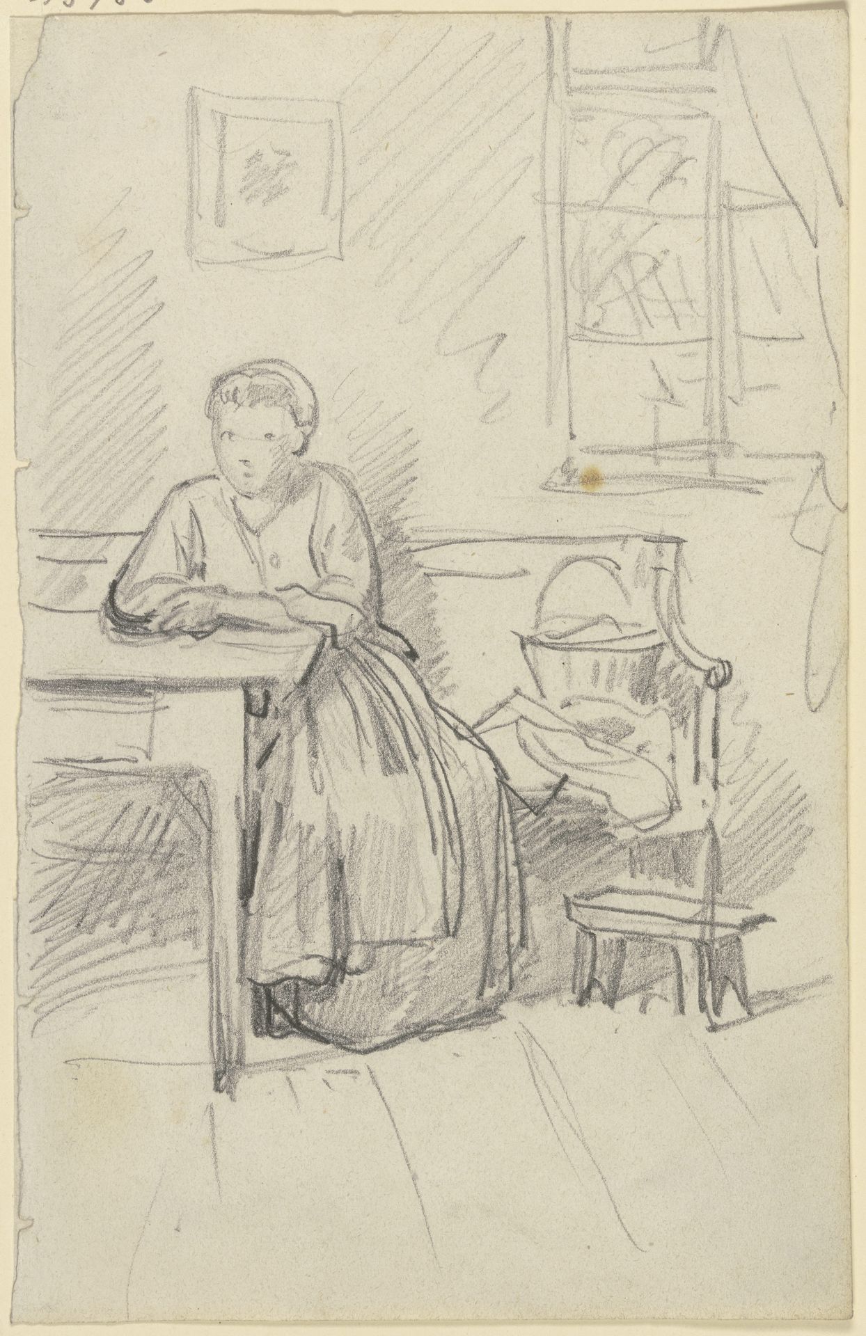 Woman sitting at a table by Philipp Rumpf