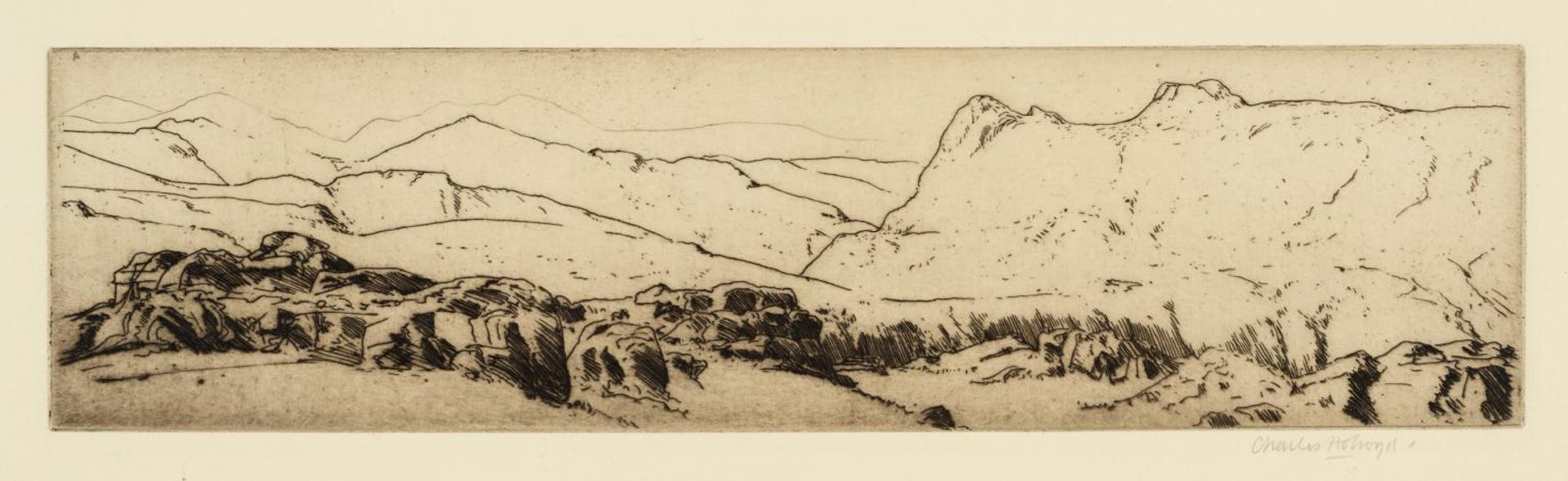 Mountain View from the Top of Glaramara, towards Langdale by  Sir Charles Holroyd