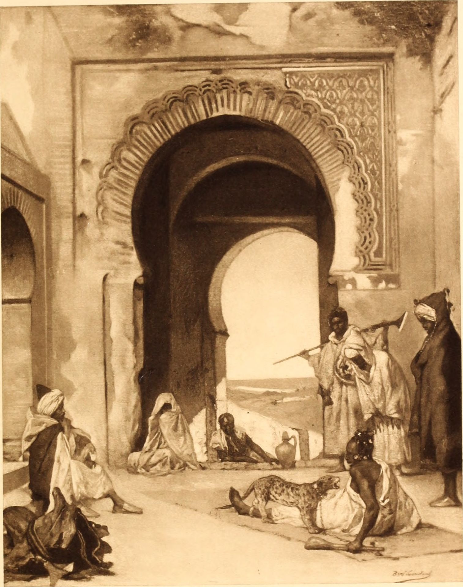 Scene in a Moorish Courtyard by Jean-Joseph-Benjamin Constant