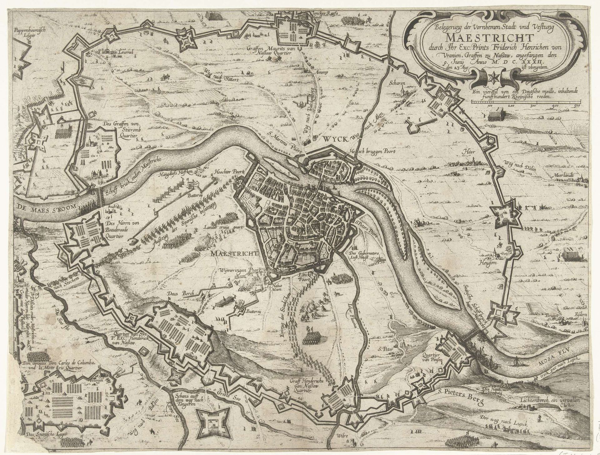 Belegering van Maastricht, 1632 by Wenceslaus Hollar