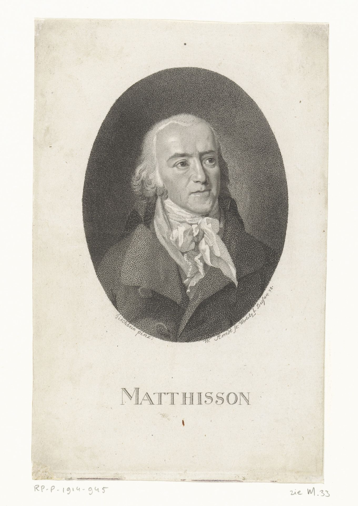 Portret van Friedrich von Matthisson by Wilhelm Arndt