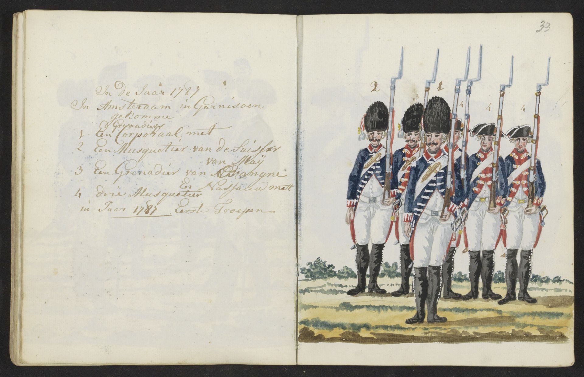 Eerste troepen in Amsterdam in 1787 by S.G. Casten