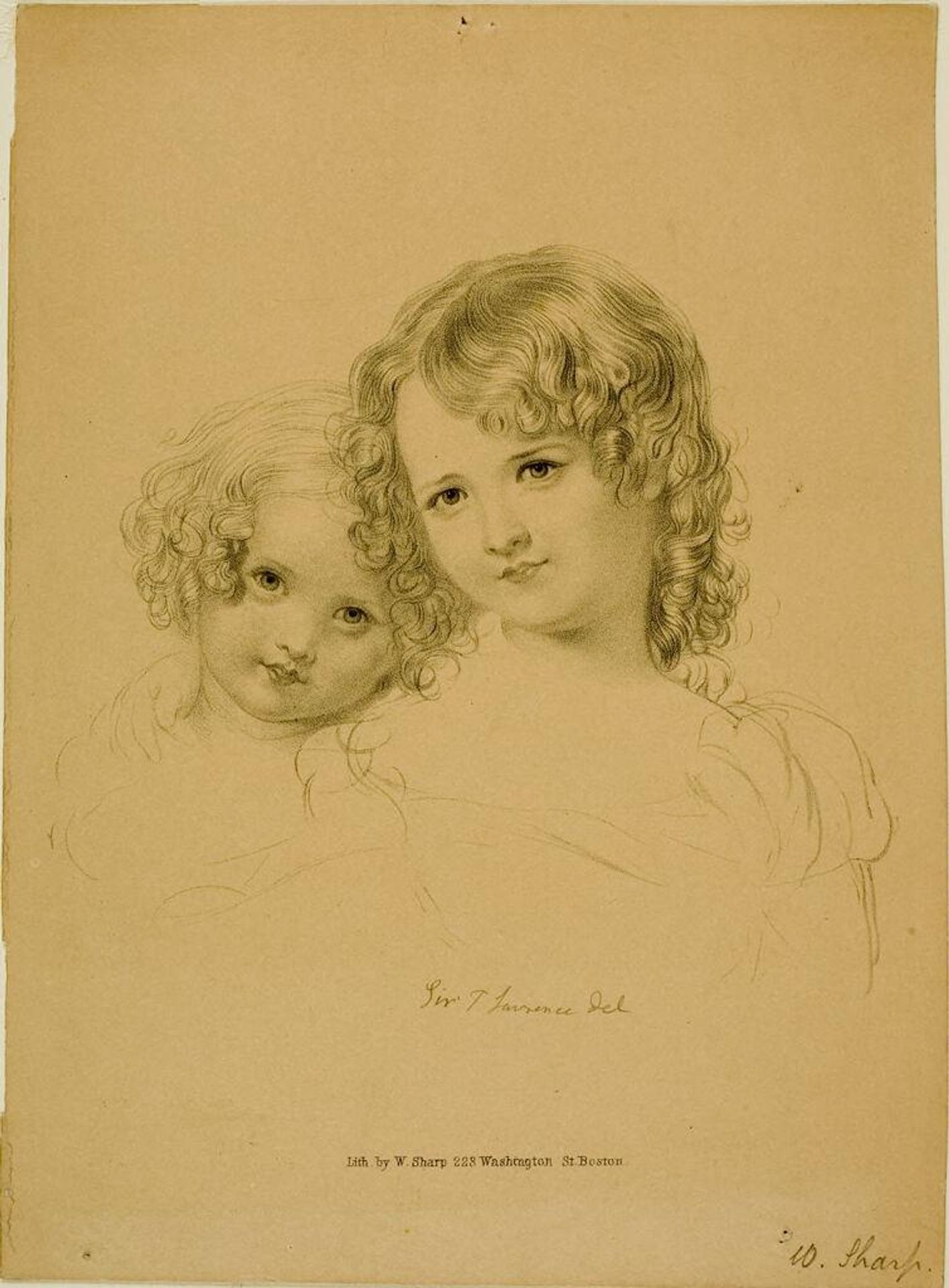 Heads of Two Children by William Sharp