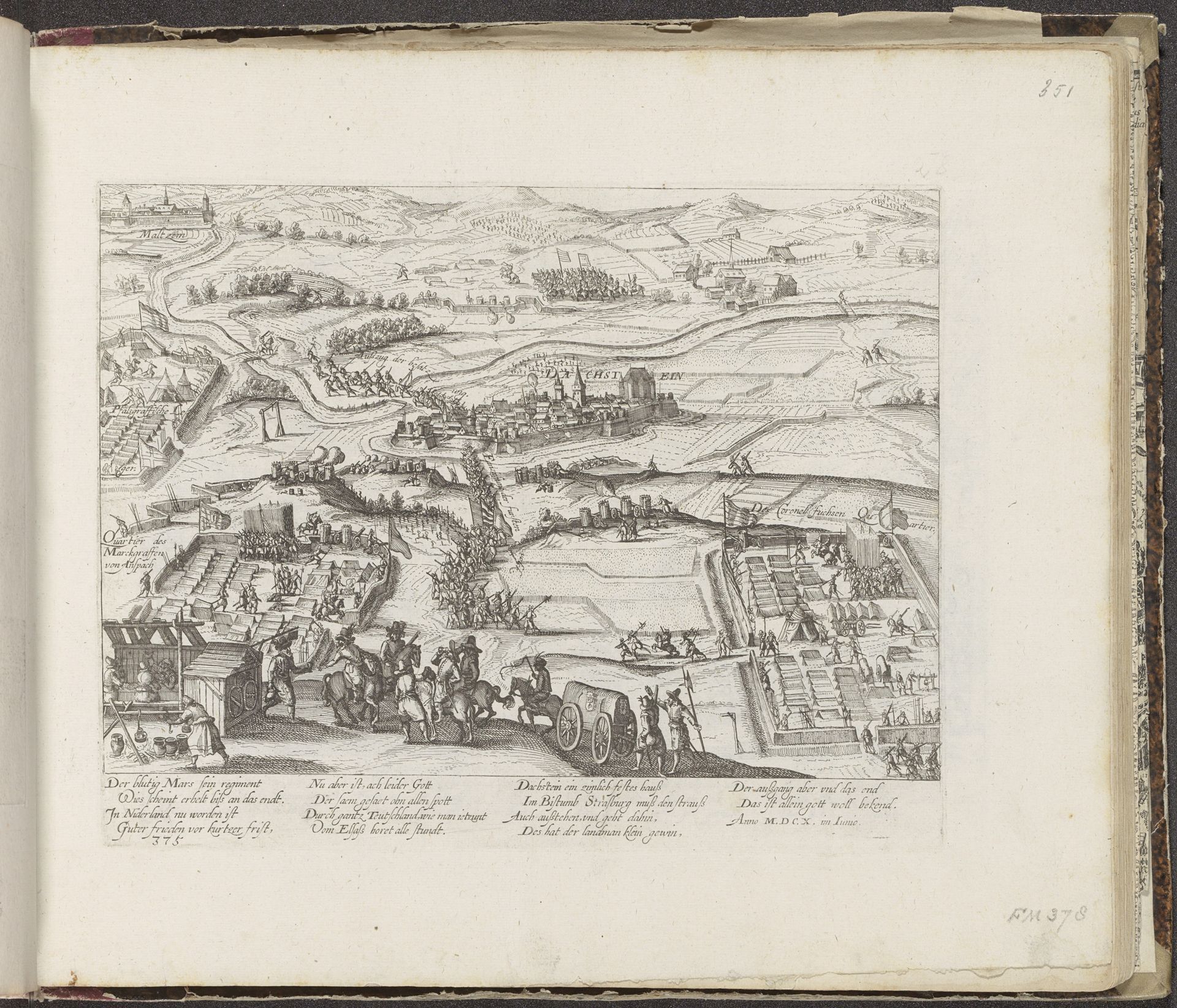 Beleg van Dachstein in de Elzas, 1610 by Frans Hogenberg