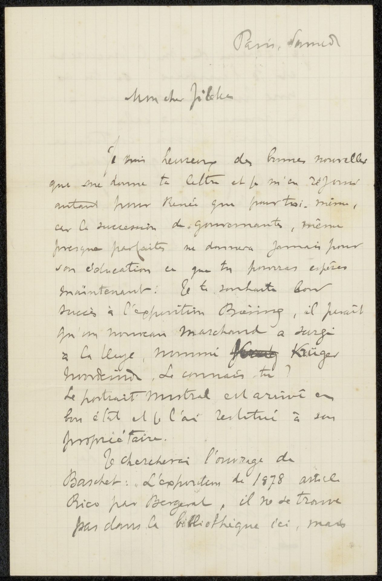 Brief aan Philip Zilcken by Charles Destrée